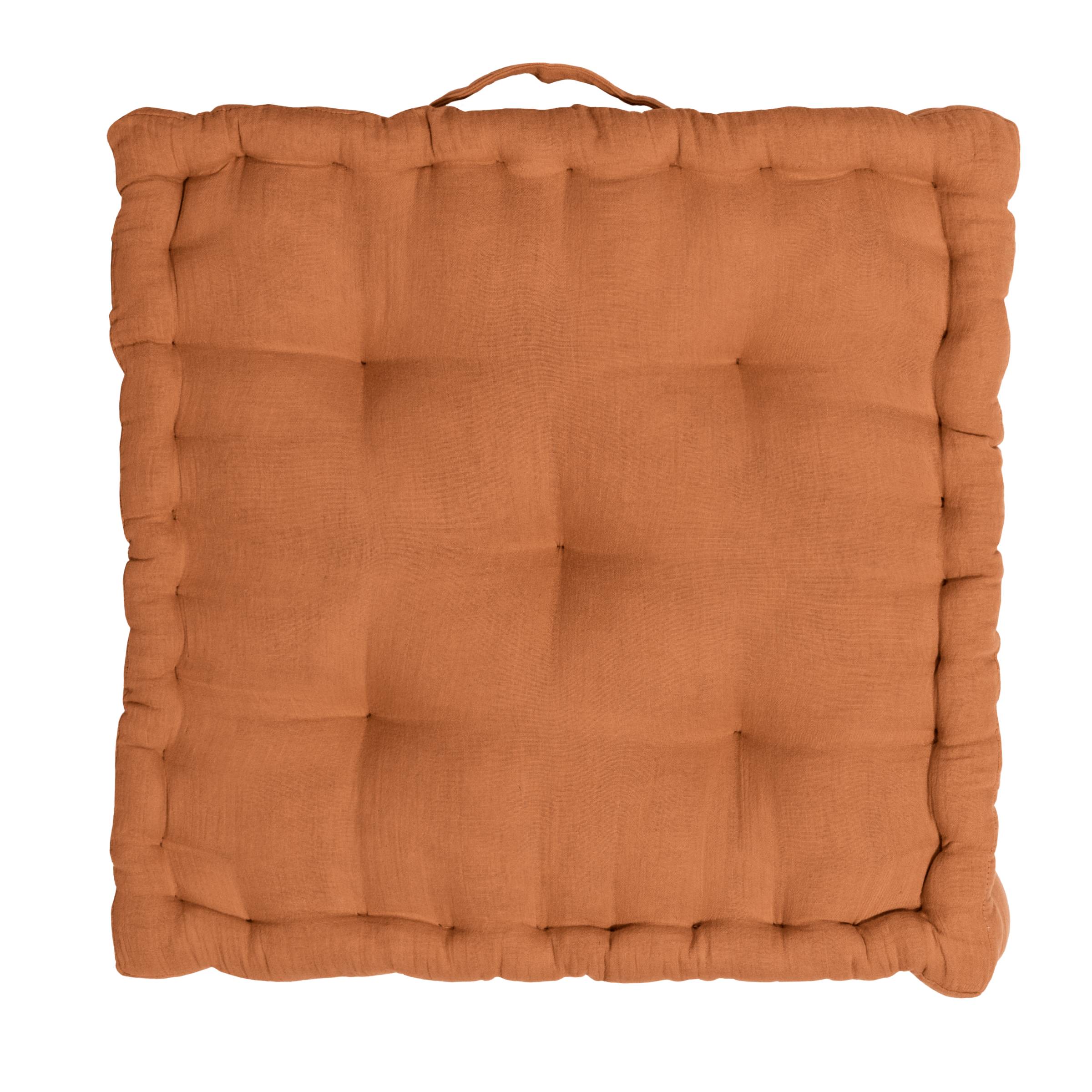 Apricot muslin floor cushion