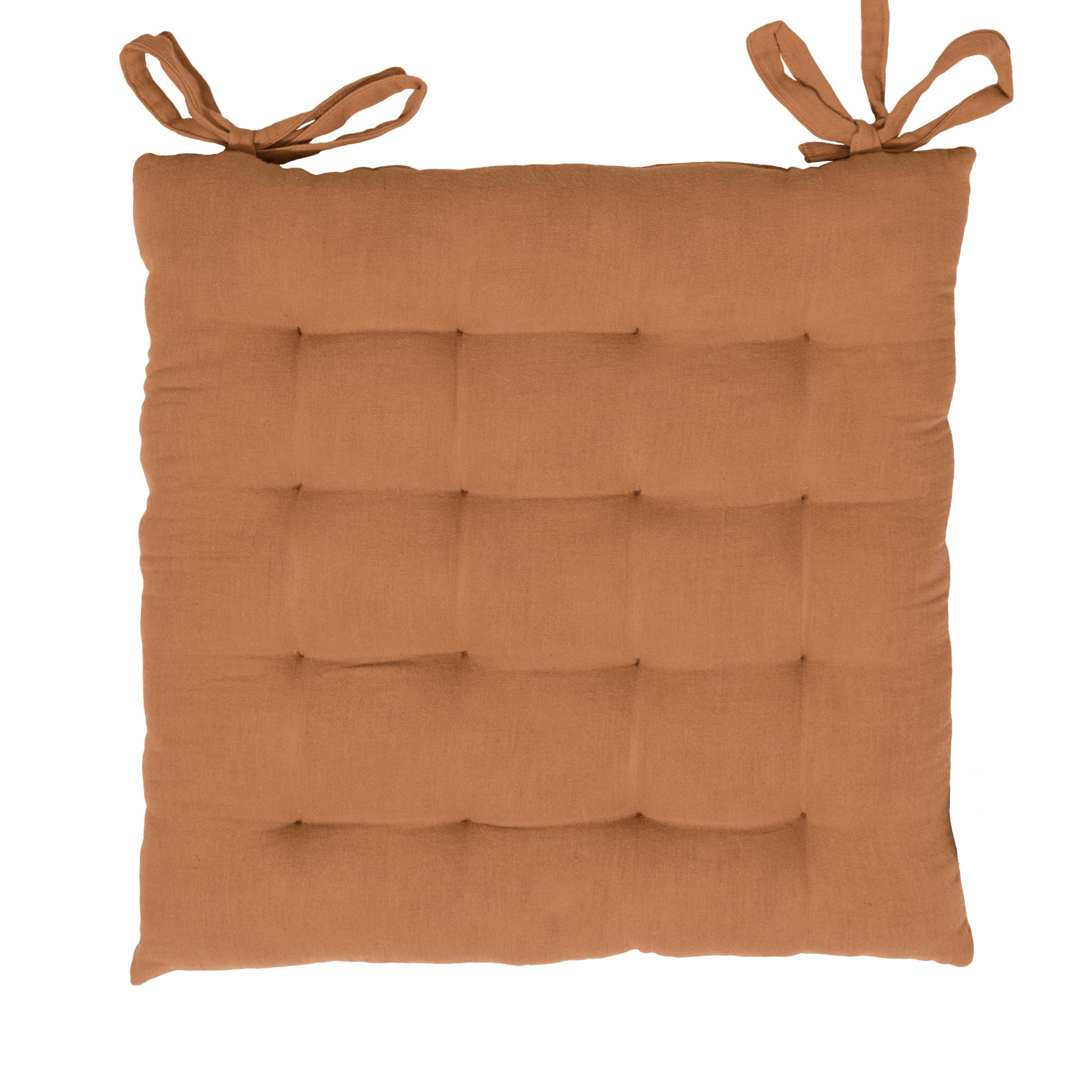 Apricot muslin chair cushion