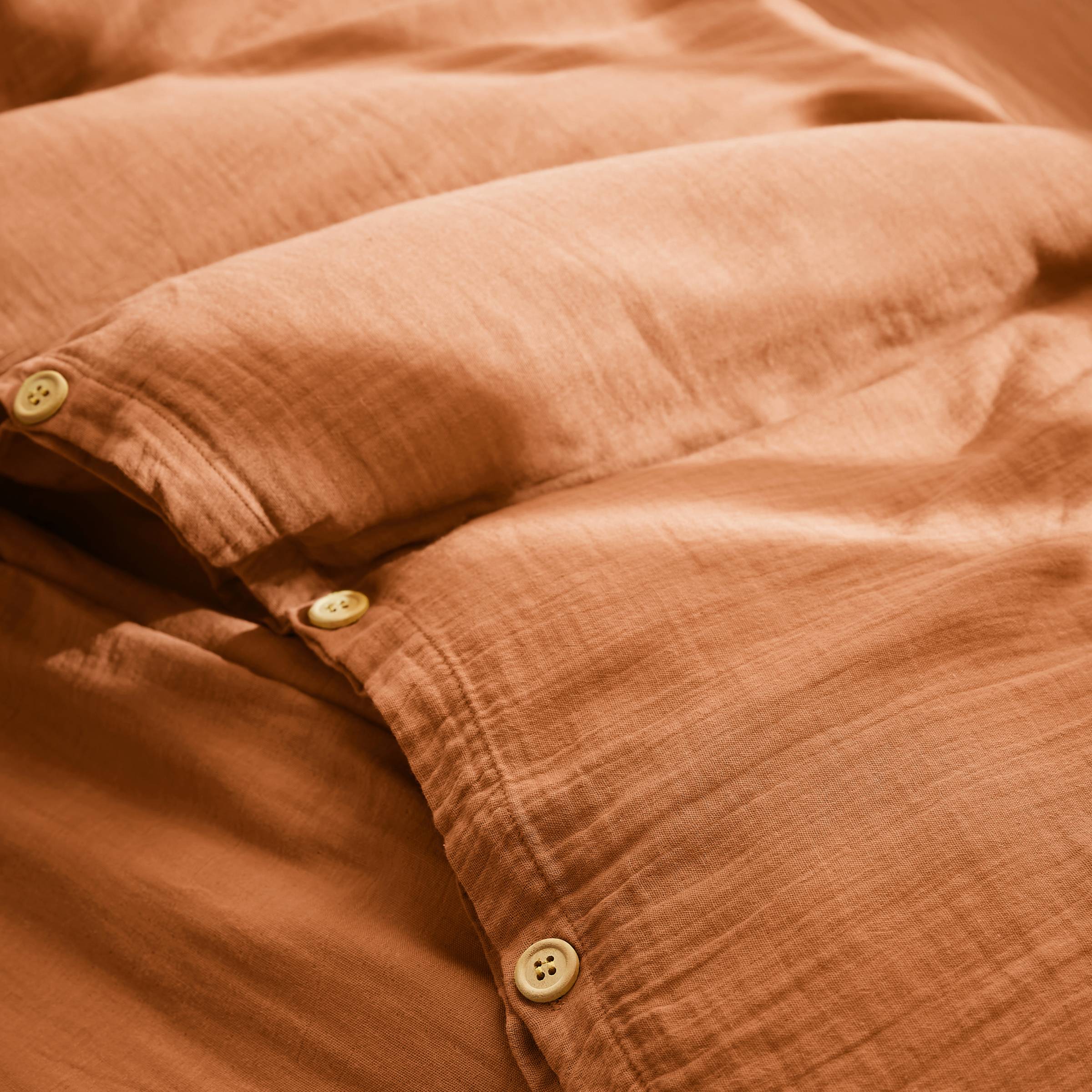 Apricot muslin duvet cover