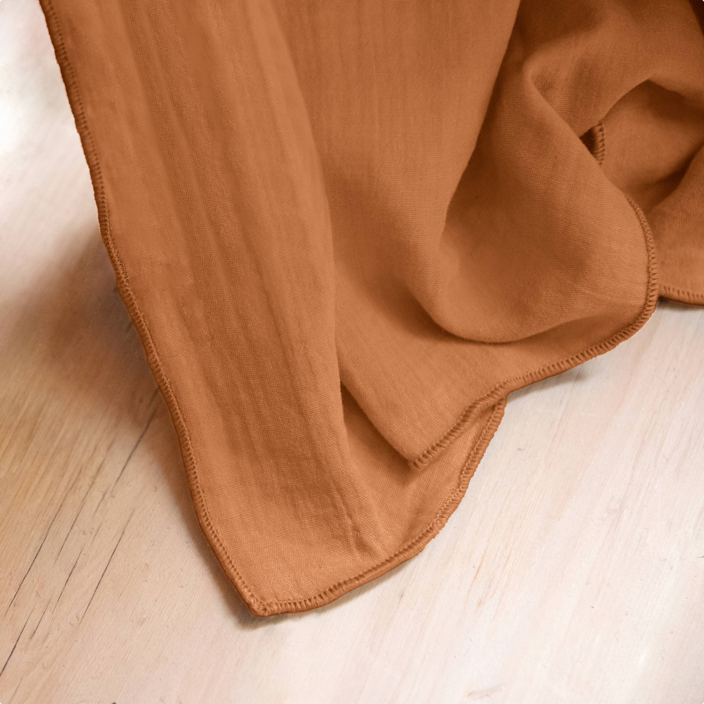 Apricot rectangular muslin tablecloth