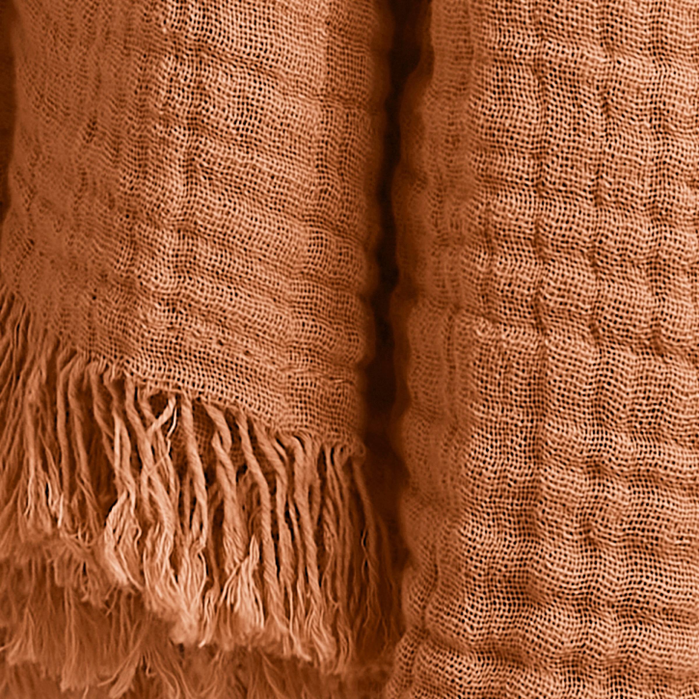 Apricot muslin throw