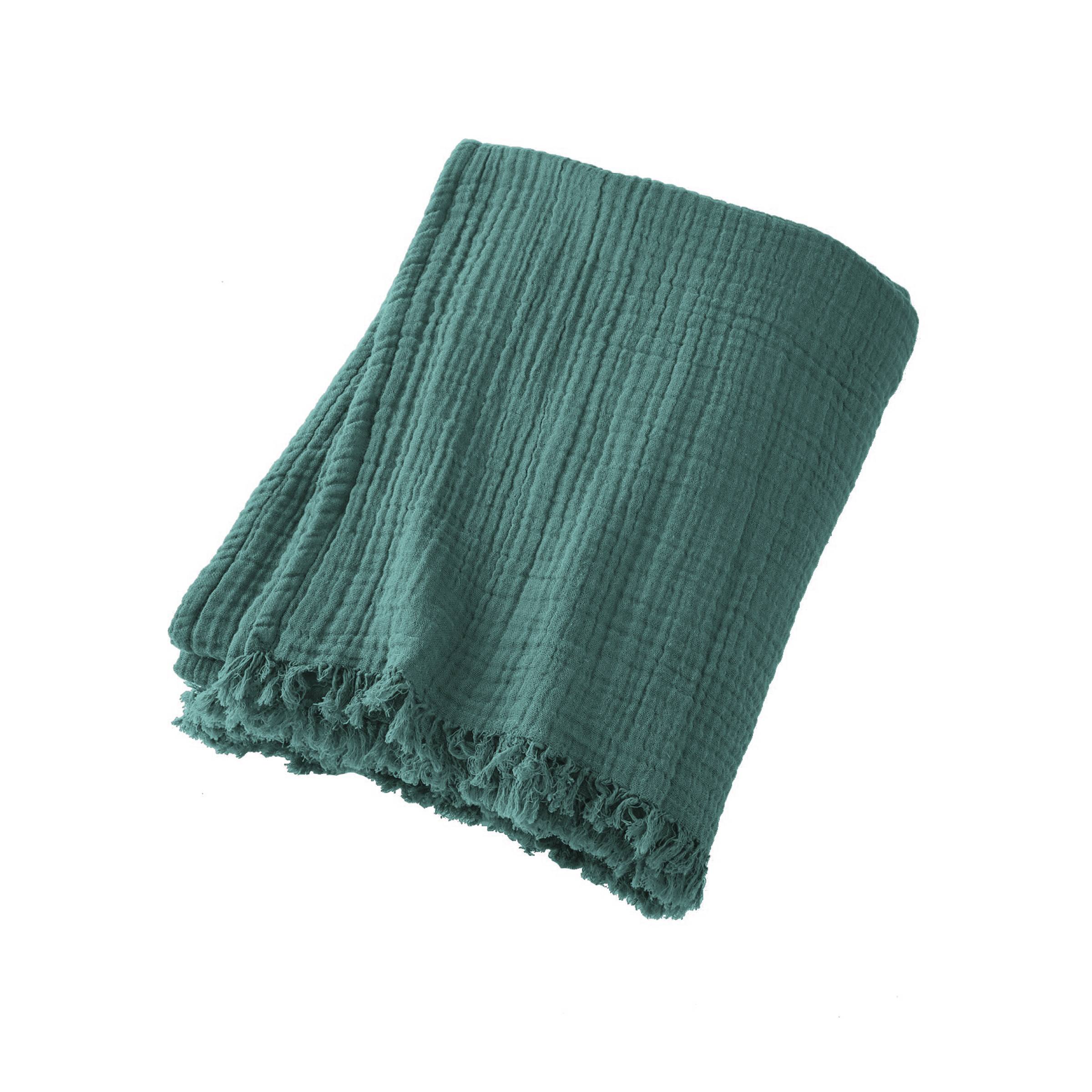 Duck blue muslin throw