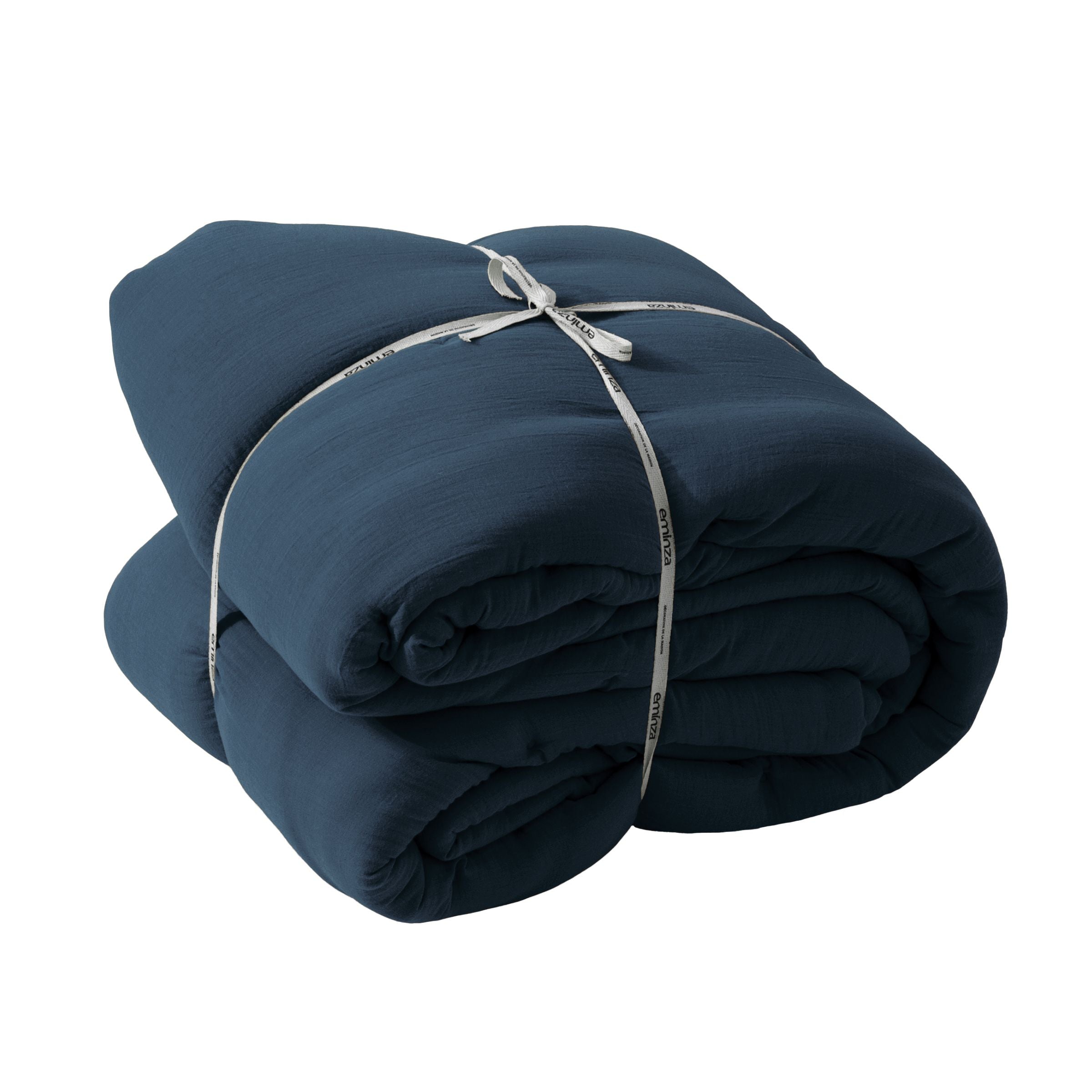 Midnight blue muslin bedspread