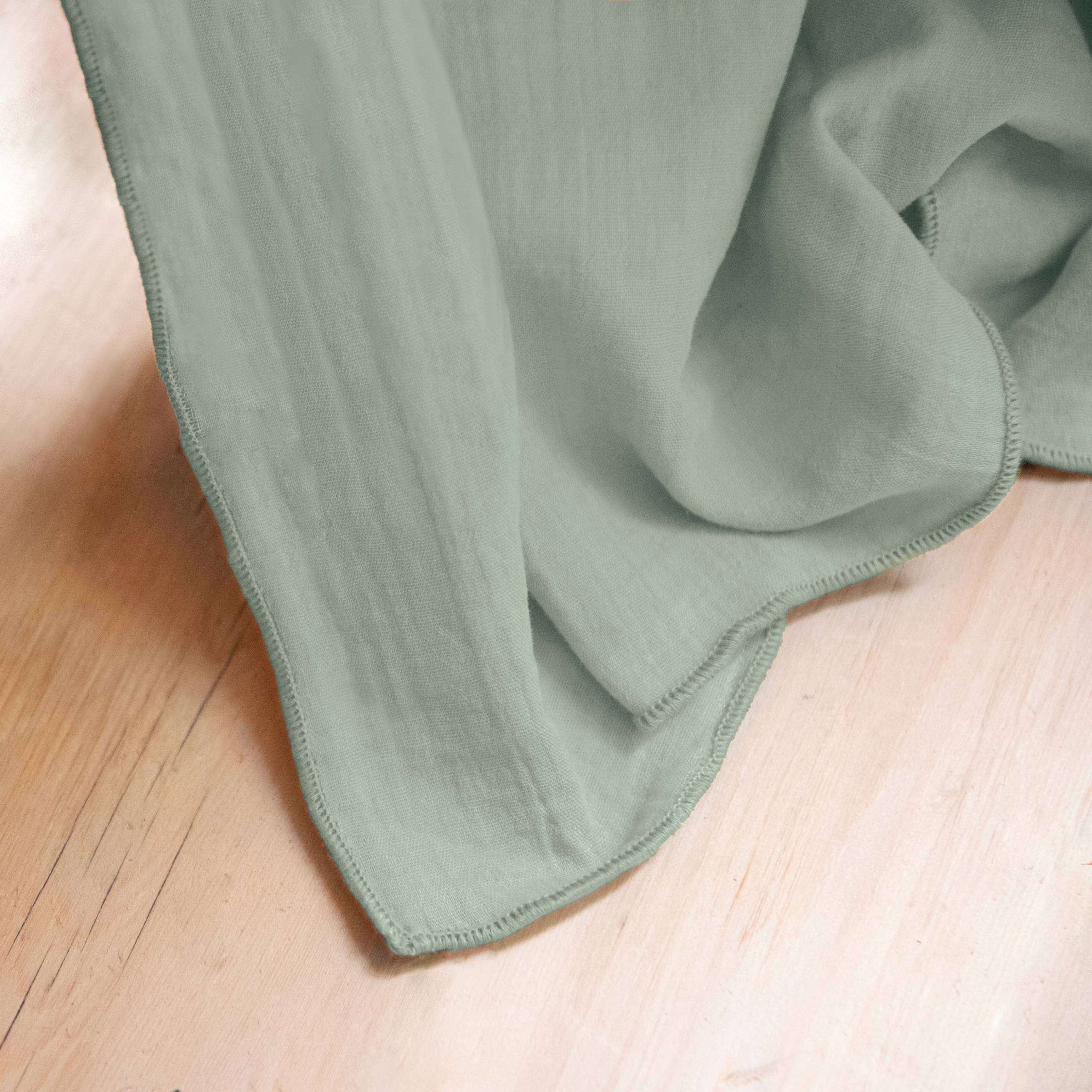 Eucalyptus green rectangular muslin tablecloth