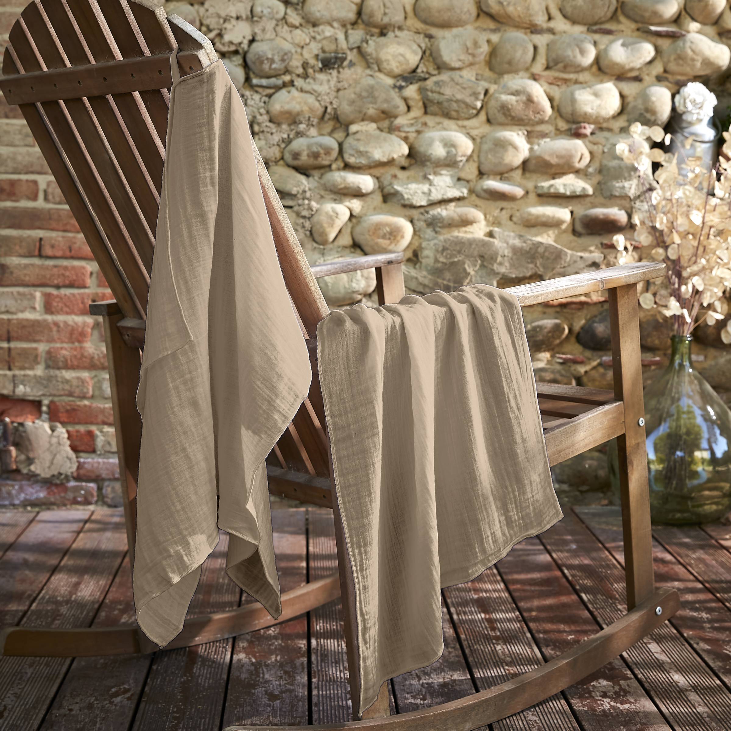 Taupe muslin hand towel - set of 2