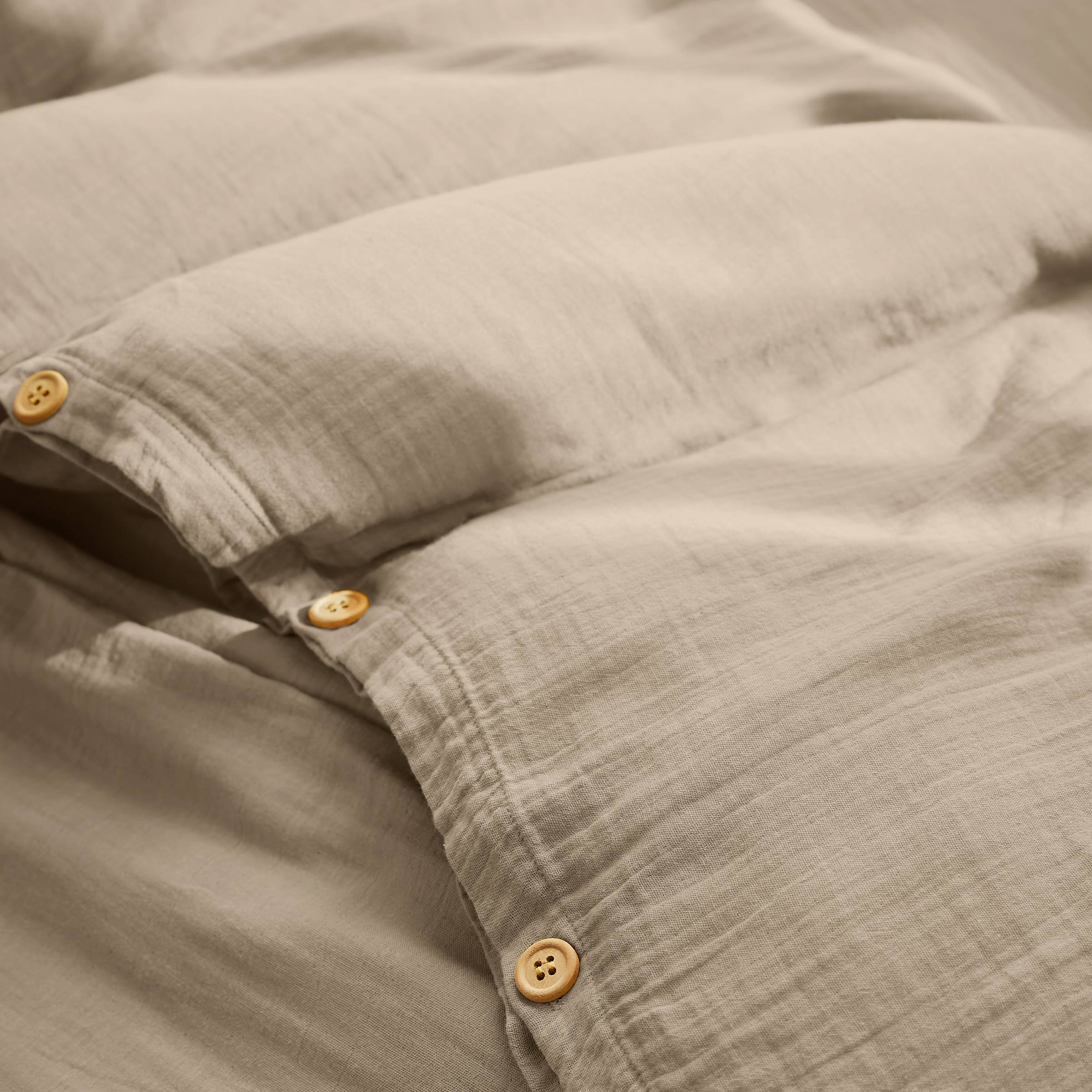 Taupe muslin duvet cover