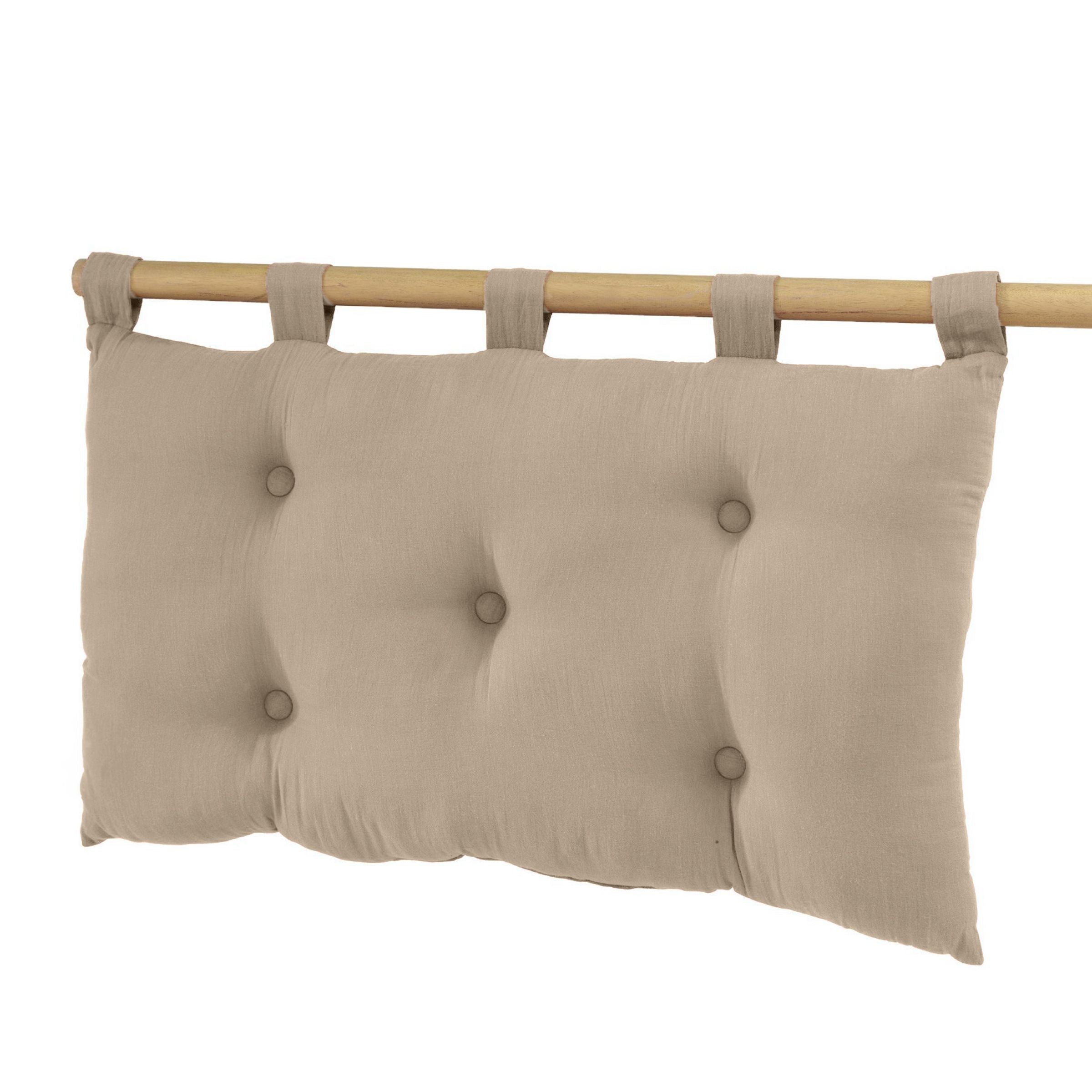 Taupe muslin headboard