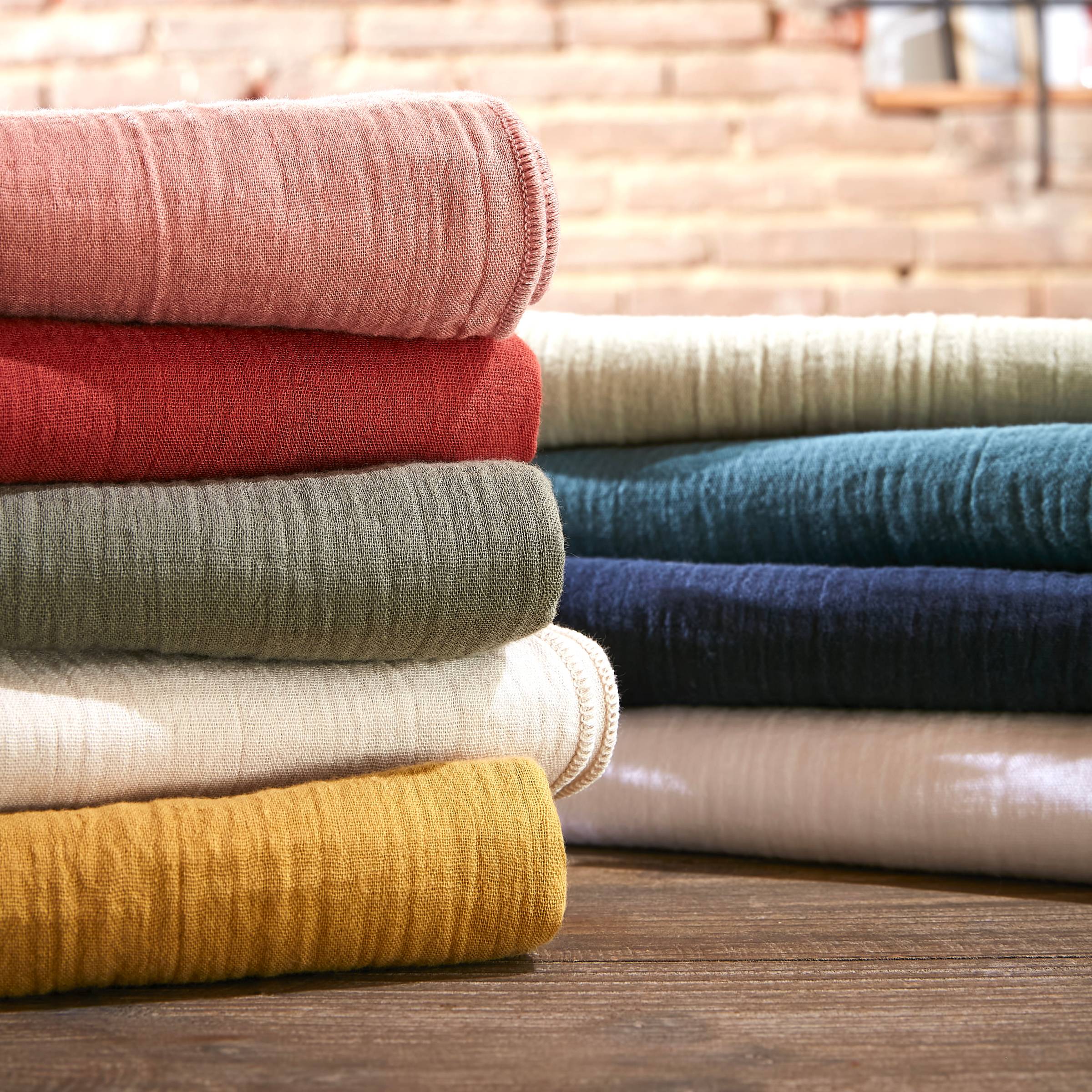 Light green muslin cushion