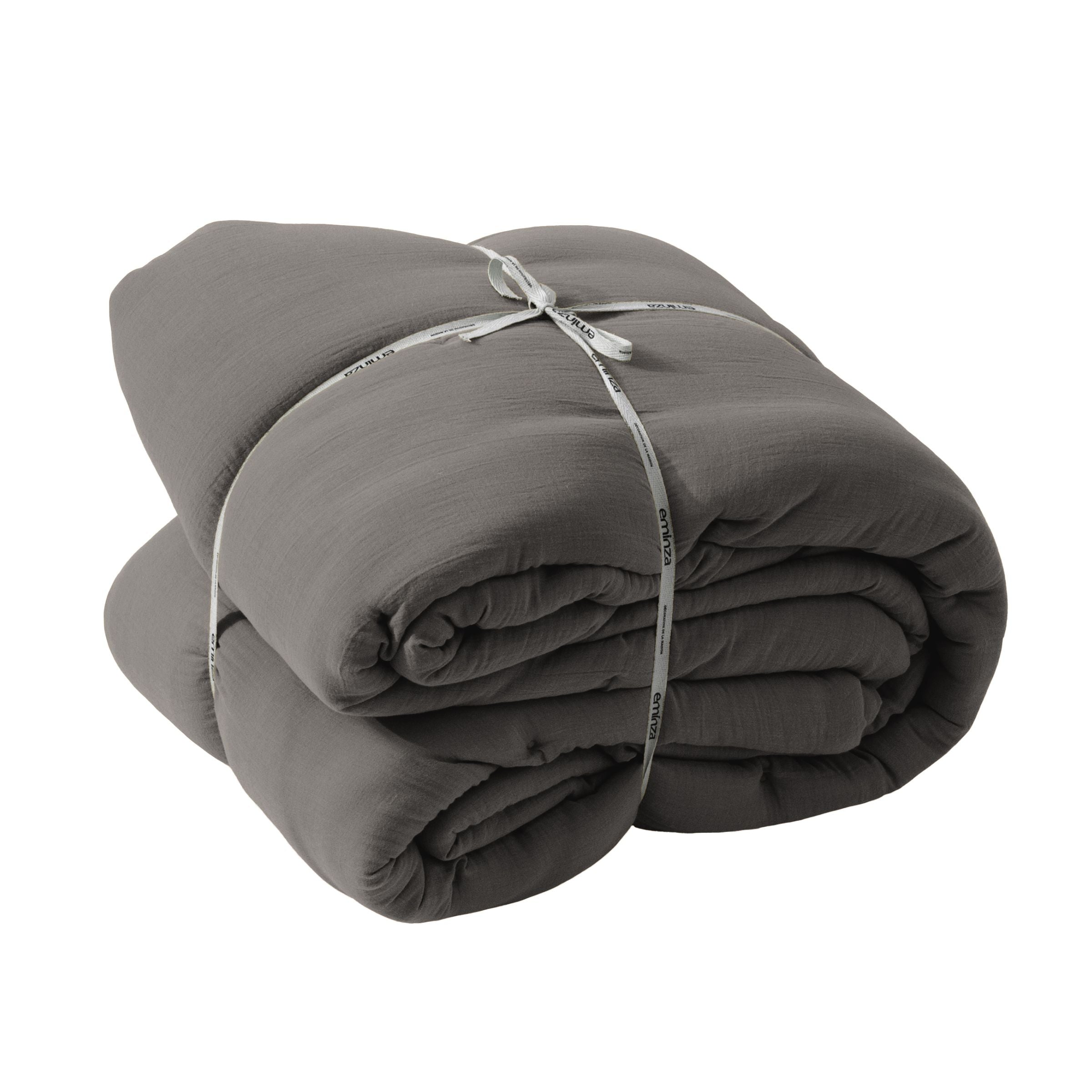 Dark grey muslin bedspread