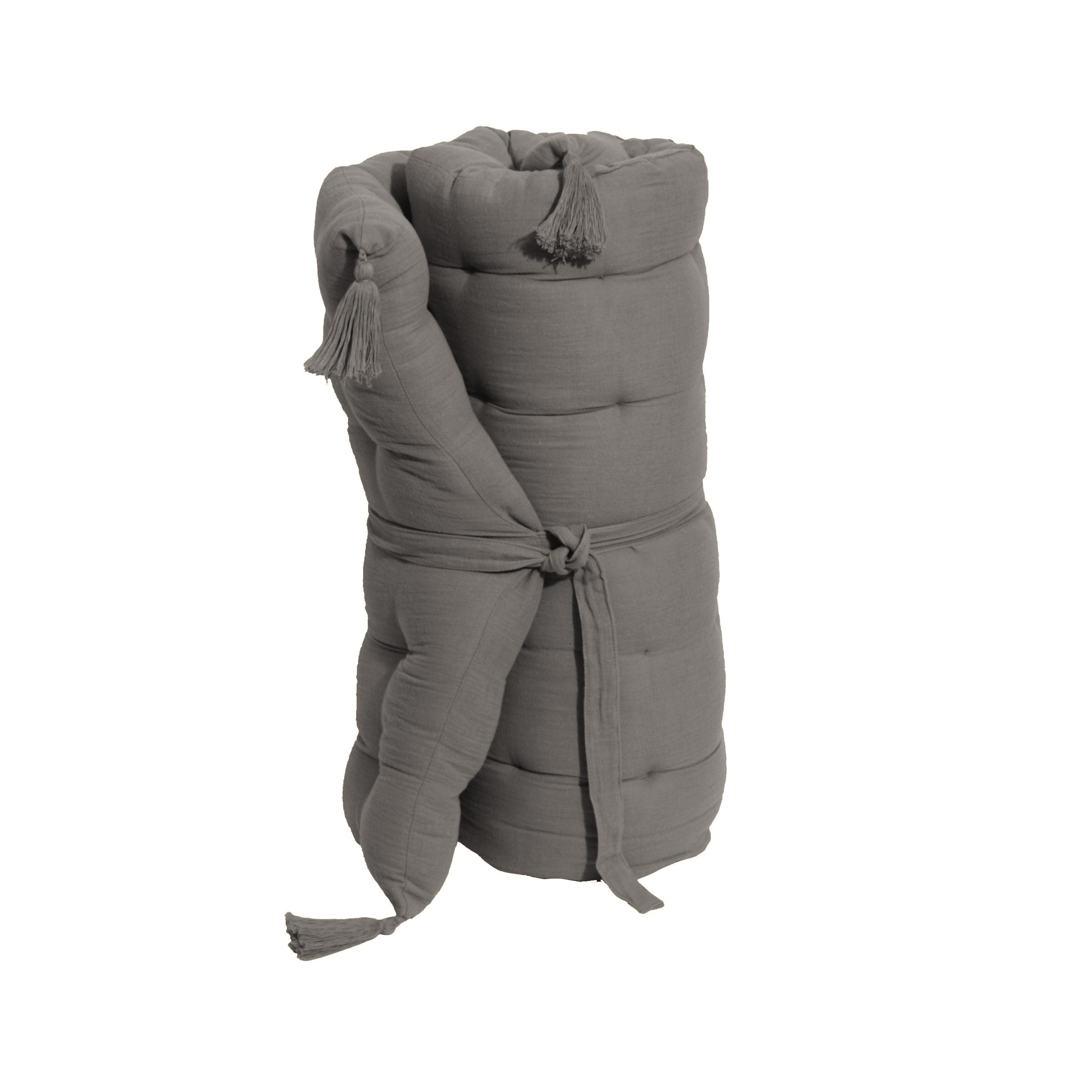 Dark grey muslin floor mattress
