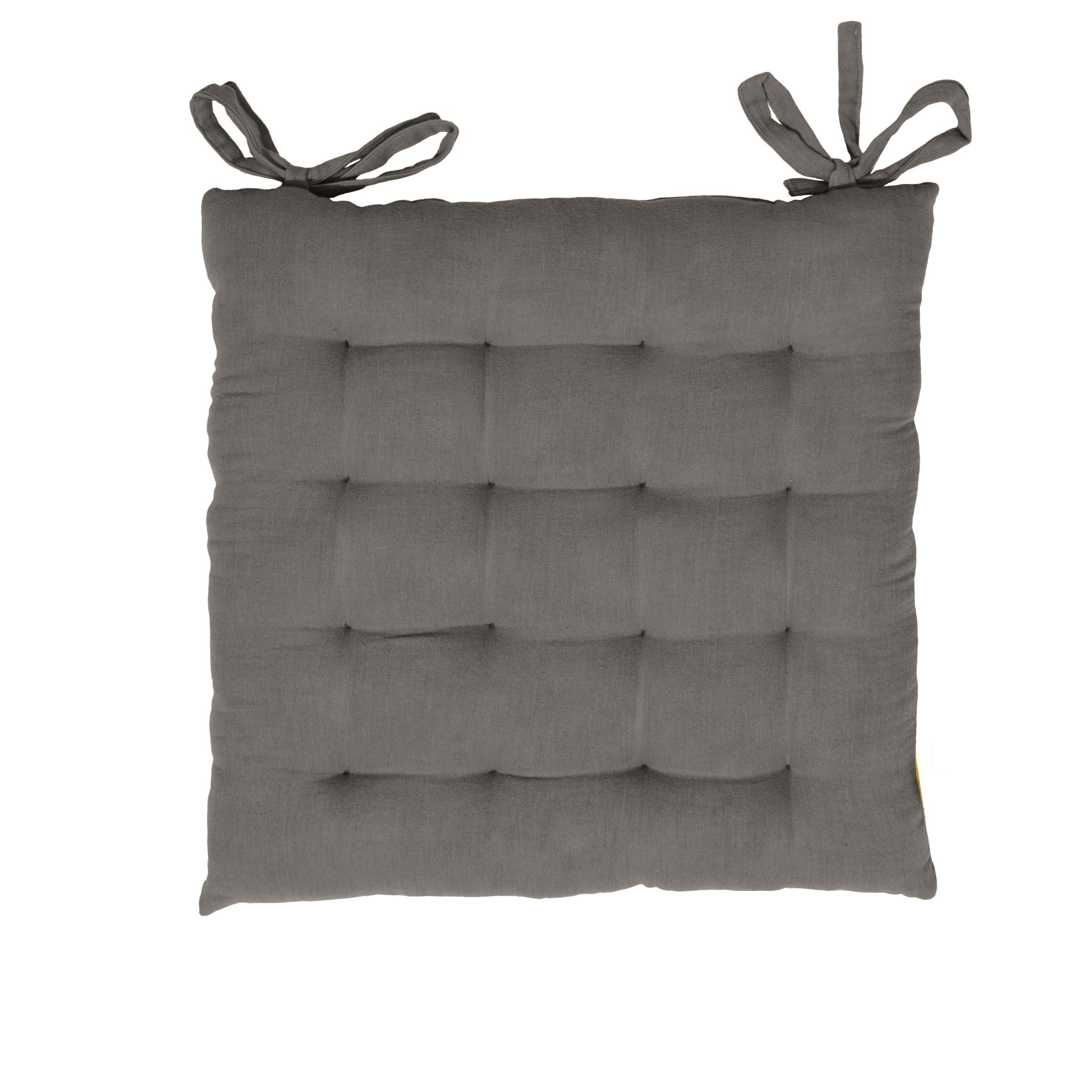 Dark grey muslin chair cushion
