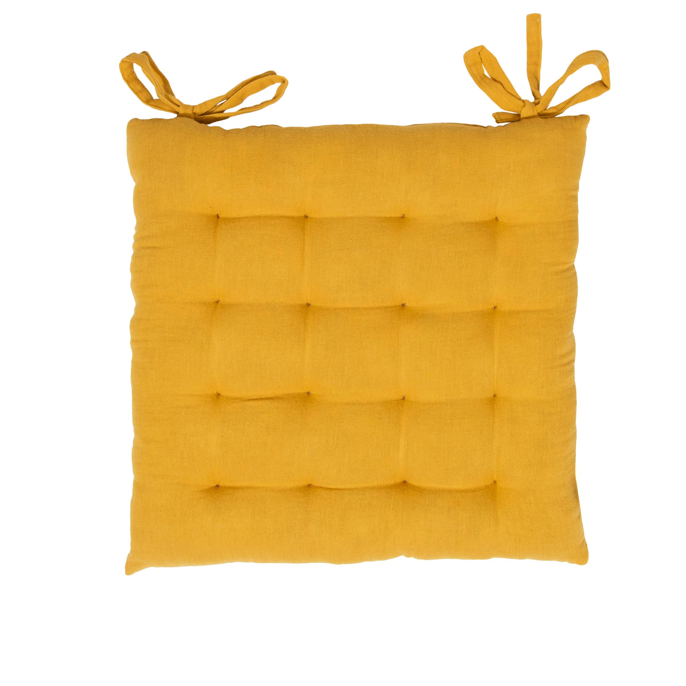 Saffron muslin chair cushion