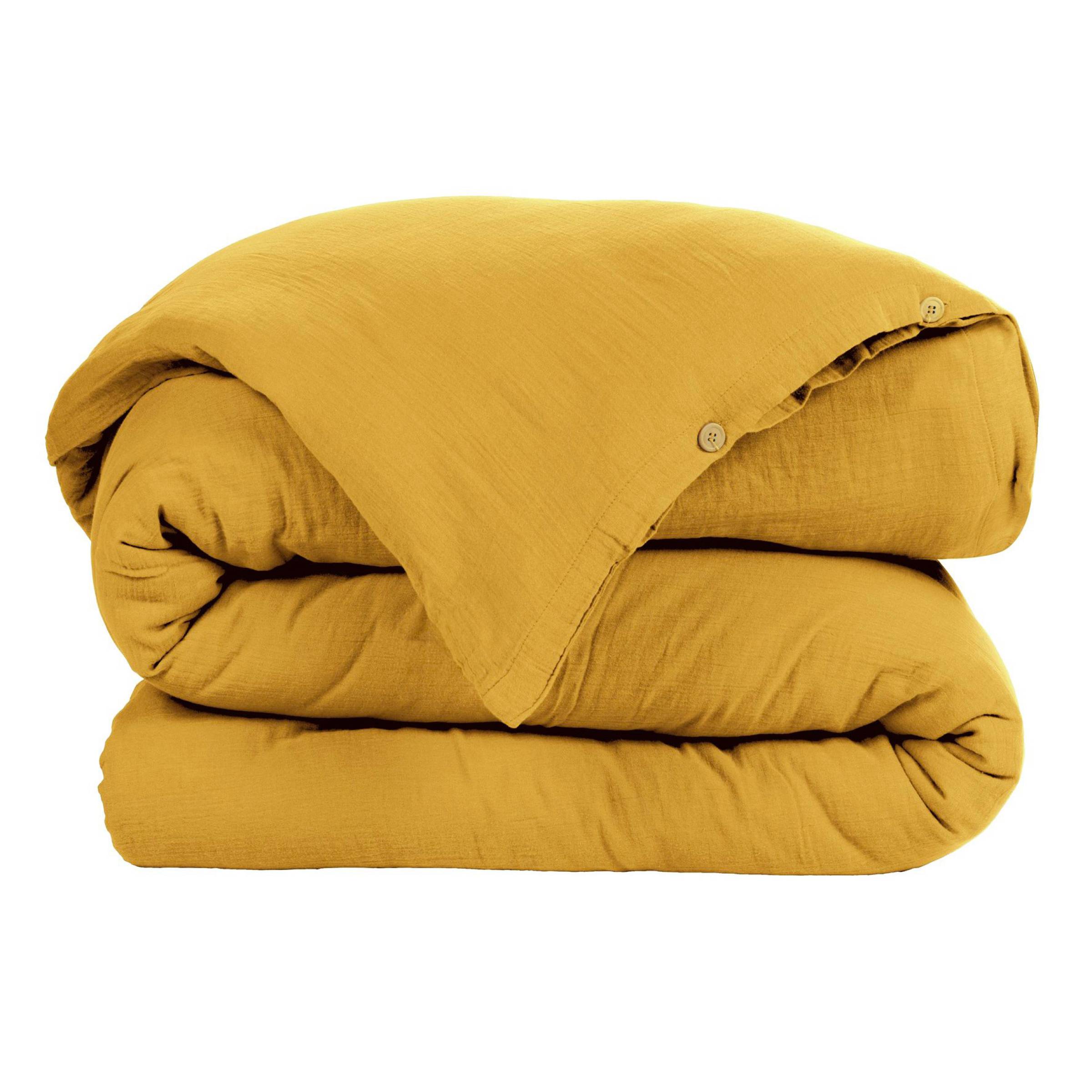Saffron muslin duvet cover