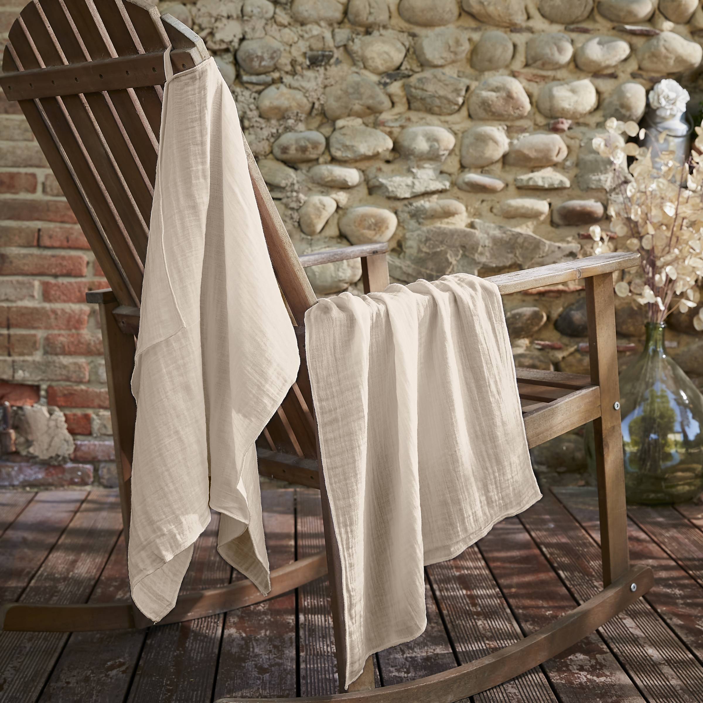 Beige muslin hand towel - set of 2