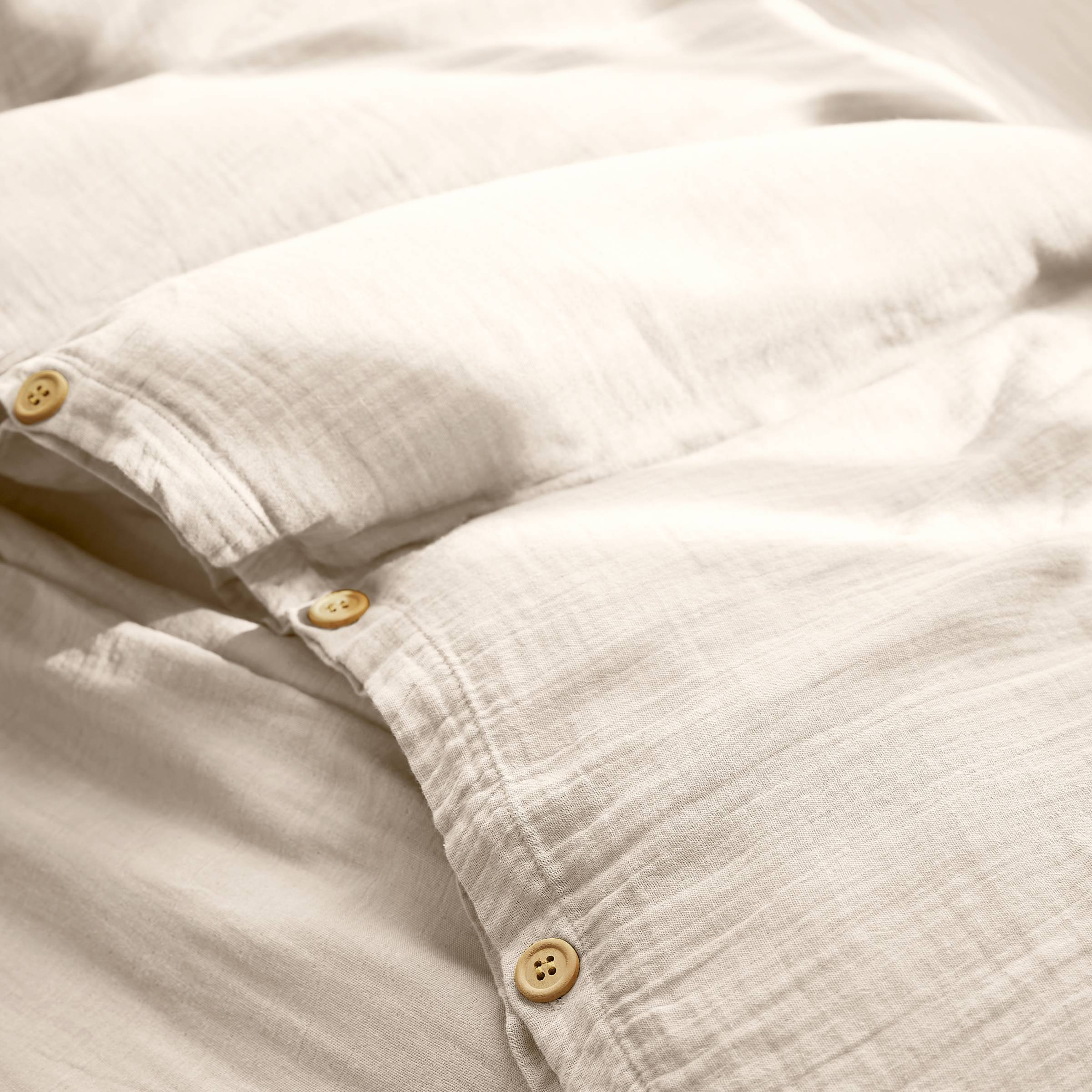 Beige muslin duvet cover