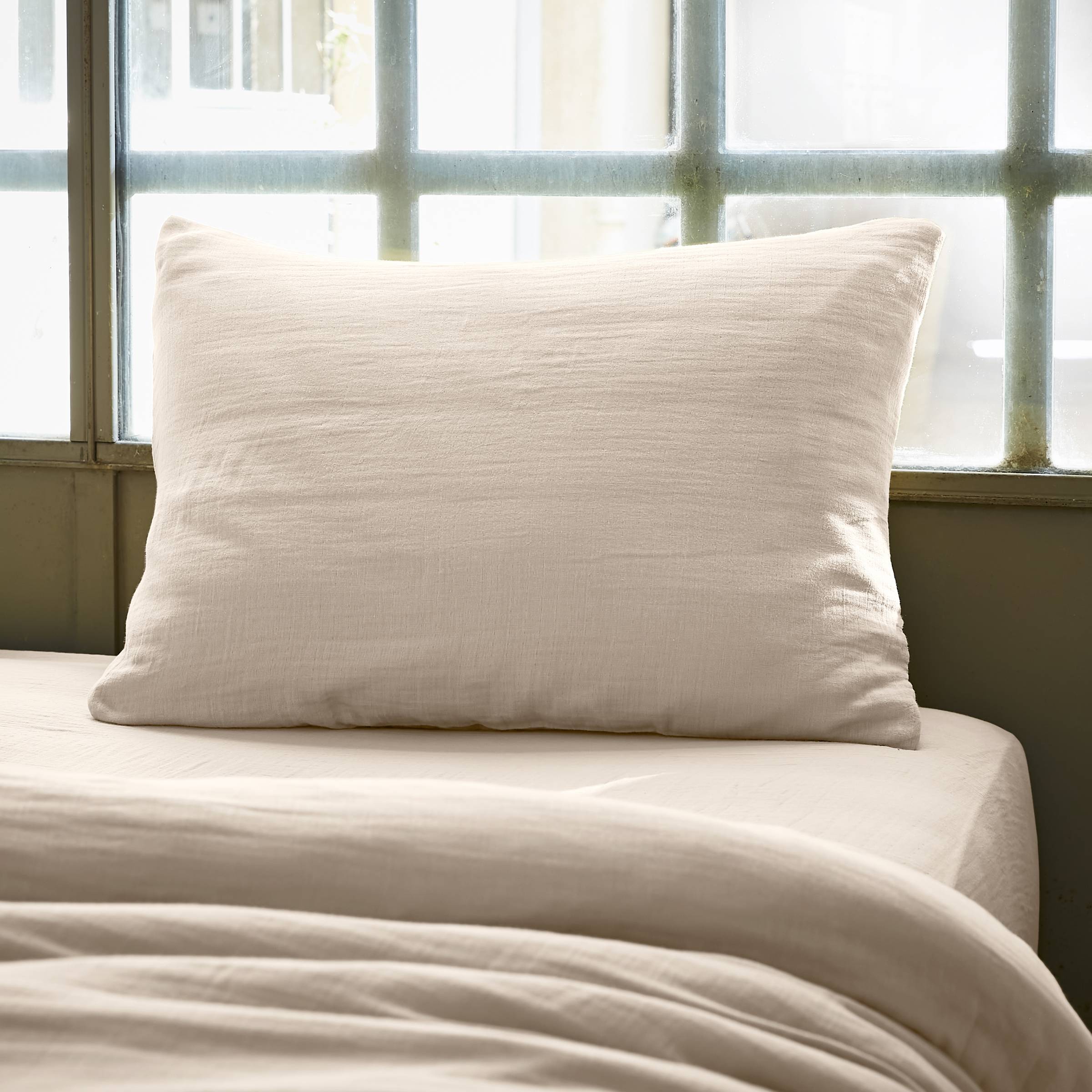 Beige muslin pillowcase