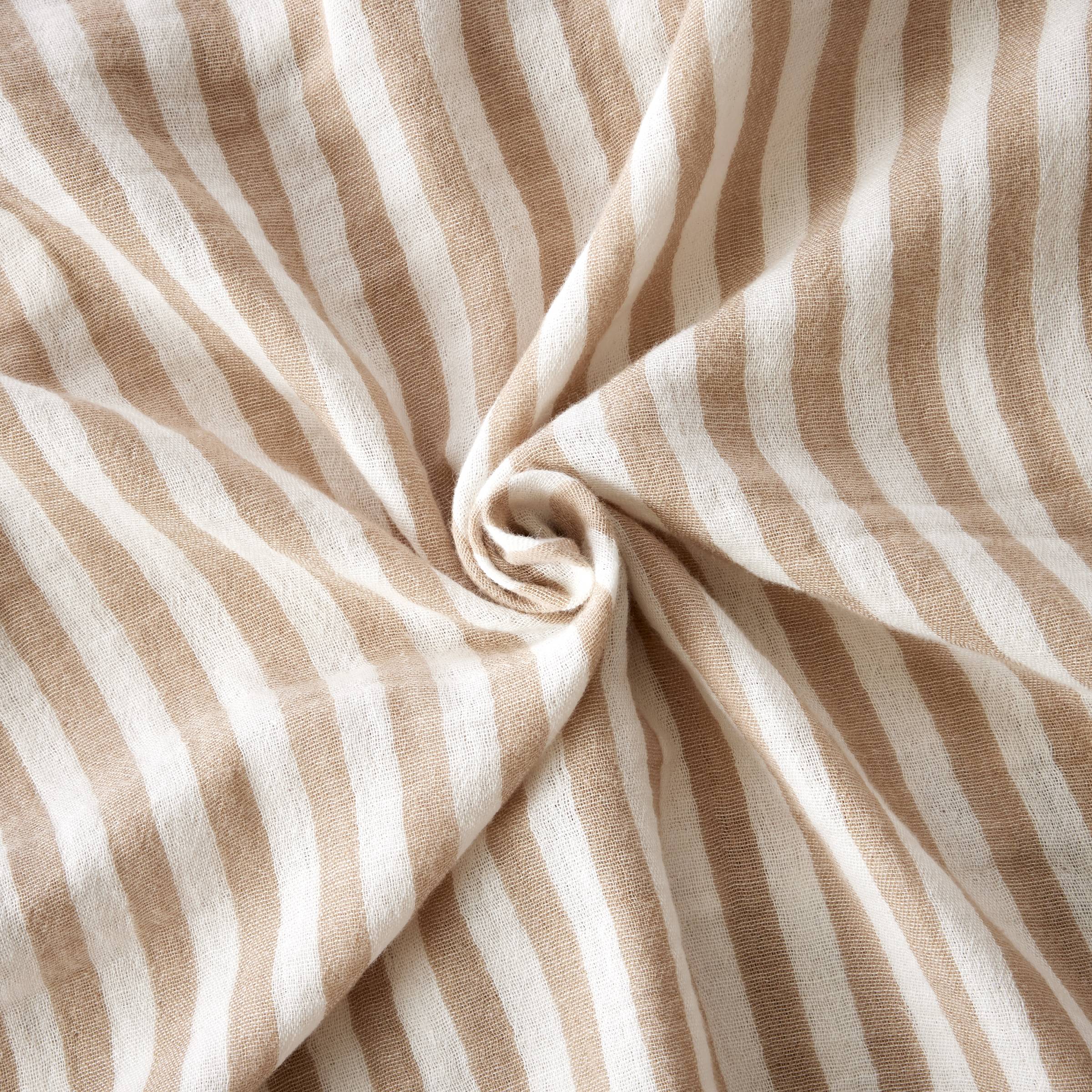 Taupe striped muslin pillowcase