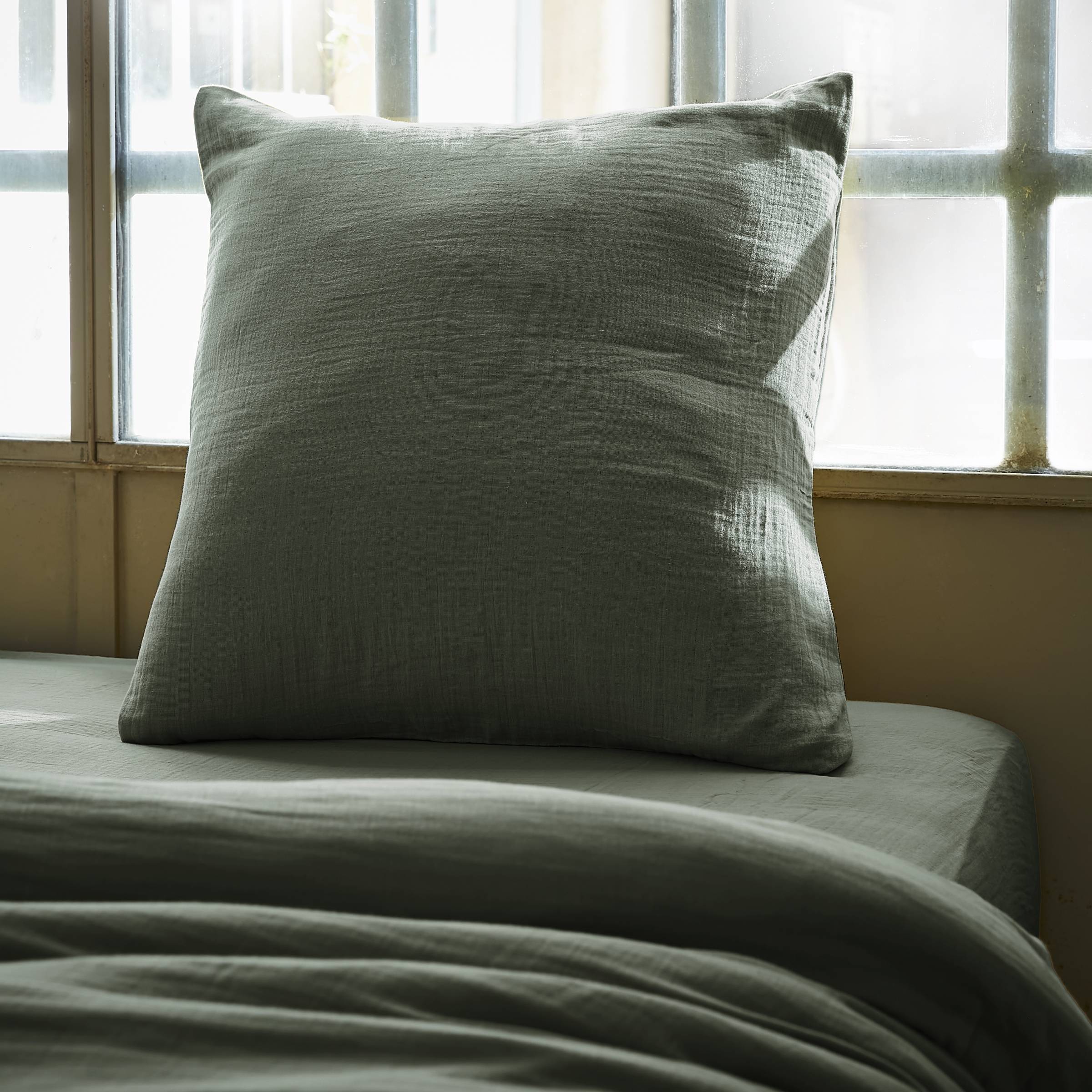 Rosemary green muslin pillowcase