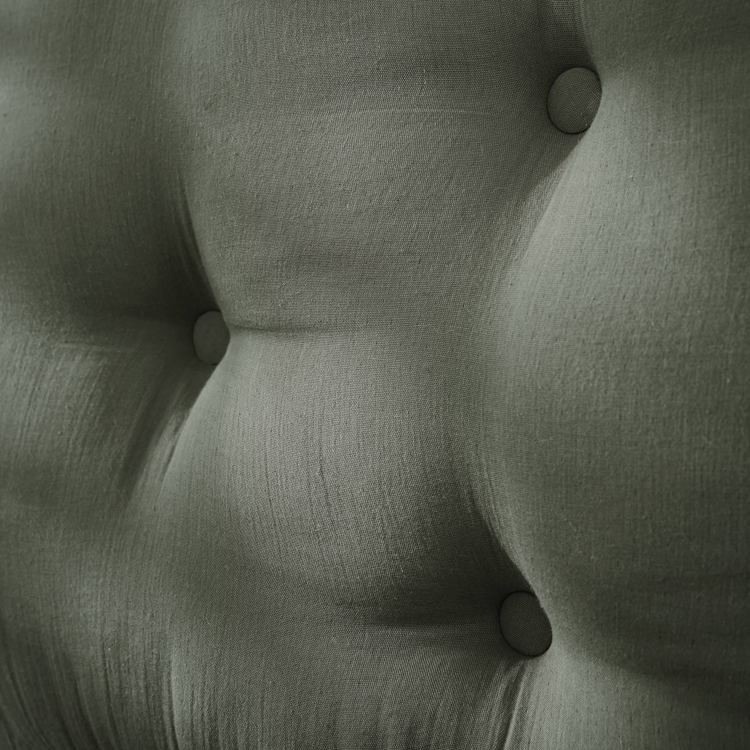Rosemary green muslin headboard