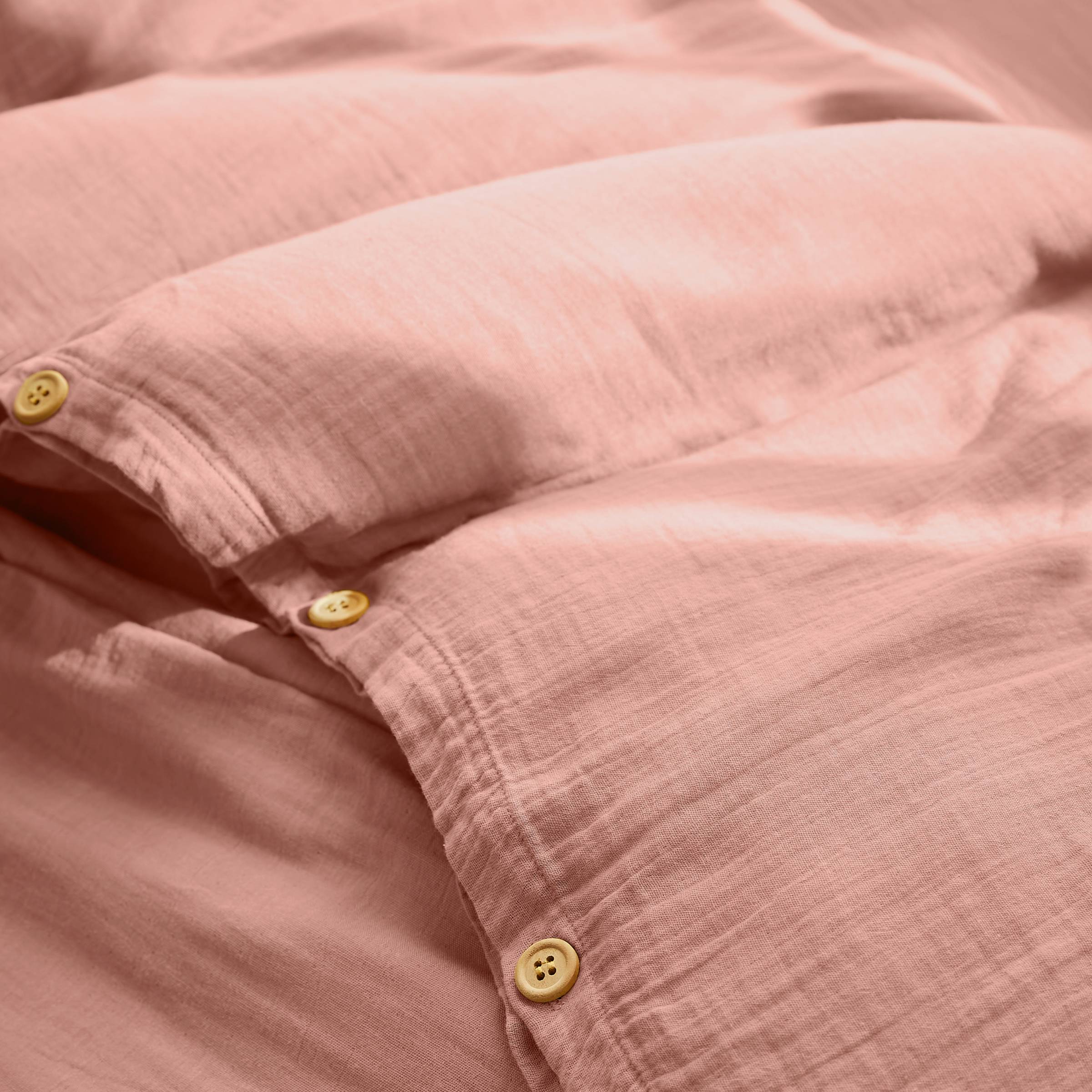 Peach pink muslin duvet cover