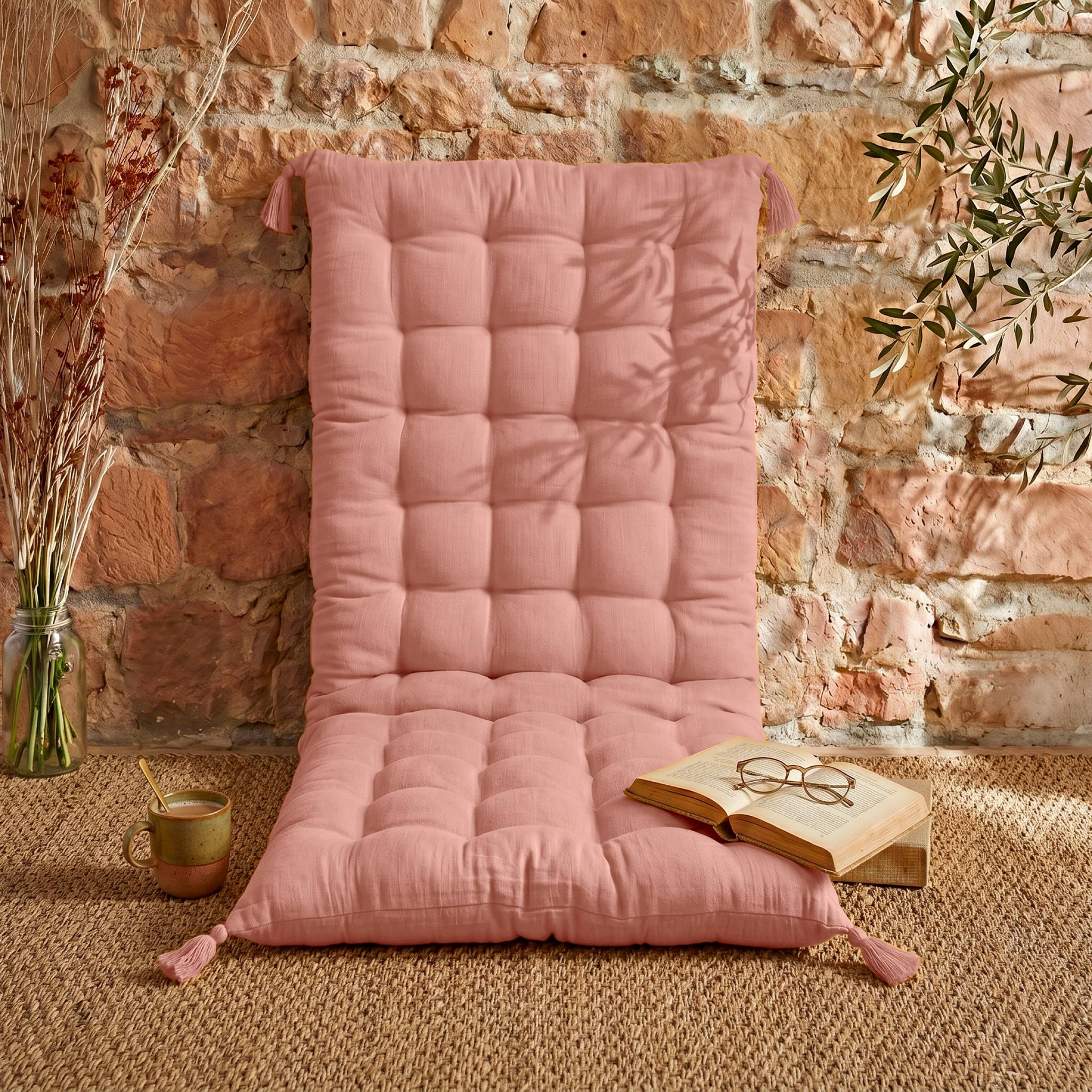 Peach pink muslin floor mattress