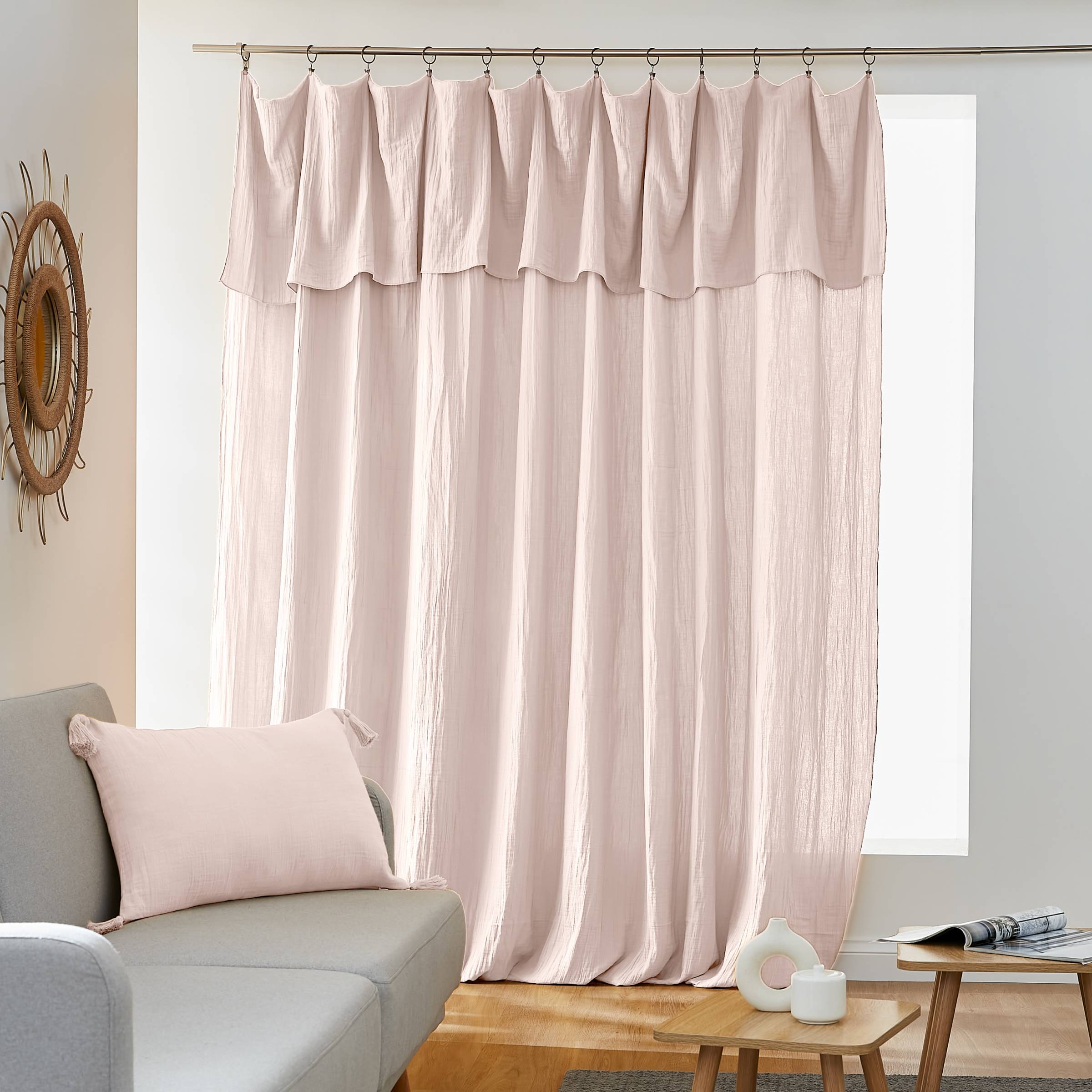 Marshmallow adjustable muslin curtain