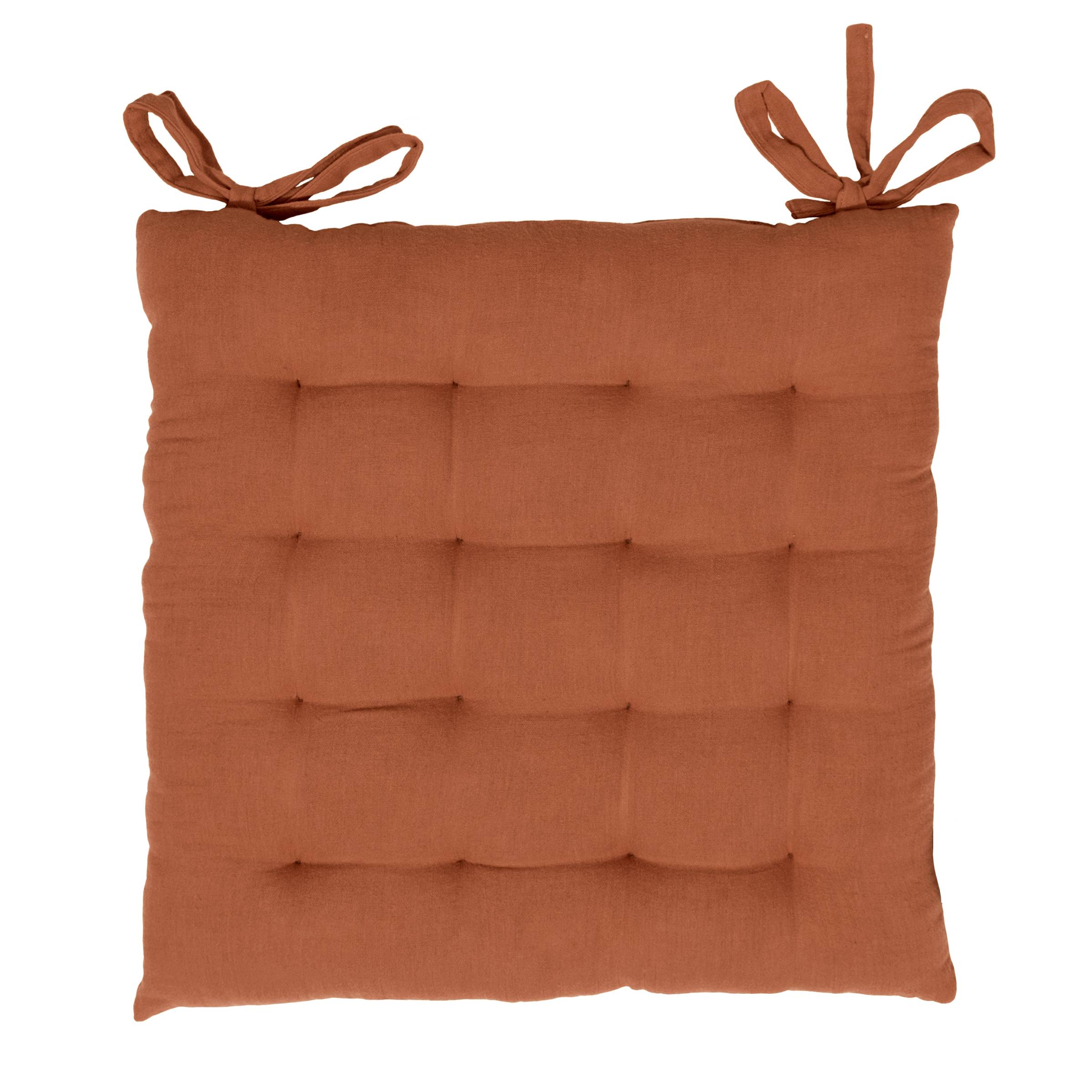 Terracotta muslin chair cushion