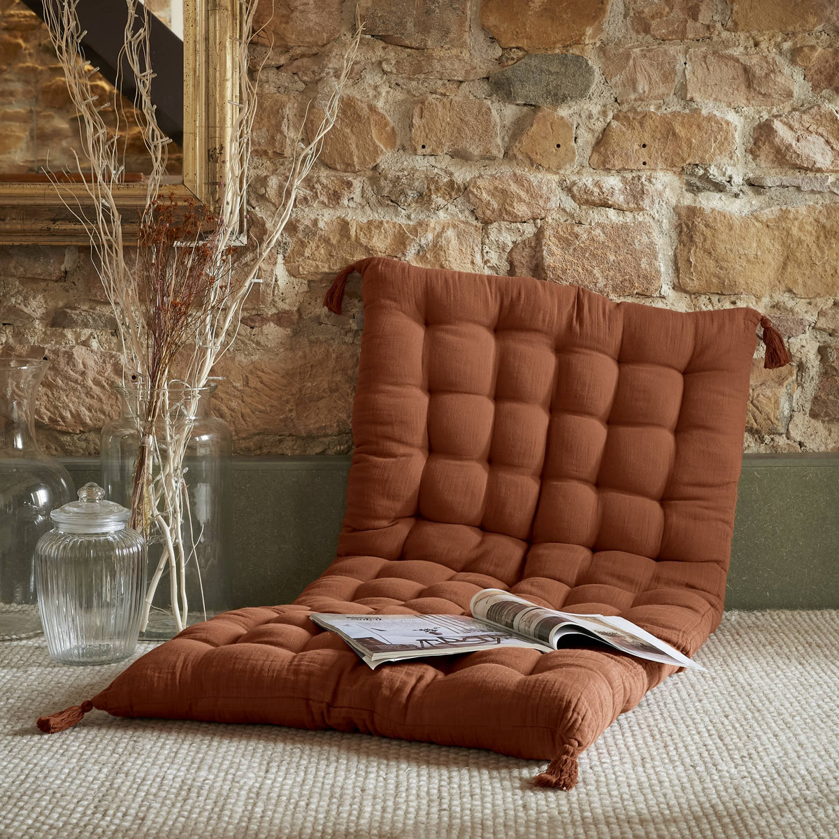 Terracotta muslin floor mattress
