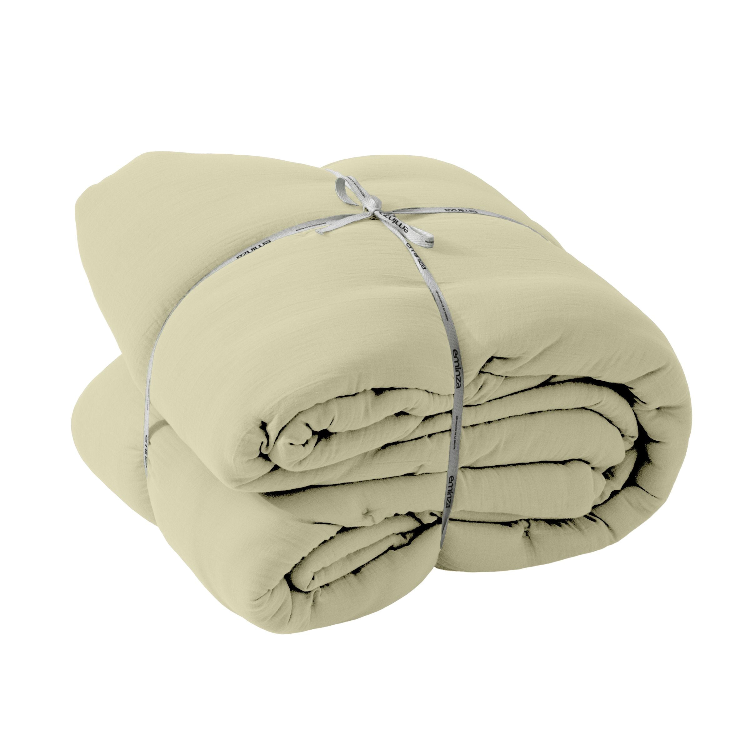 Light green muslin bedspread