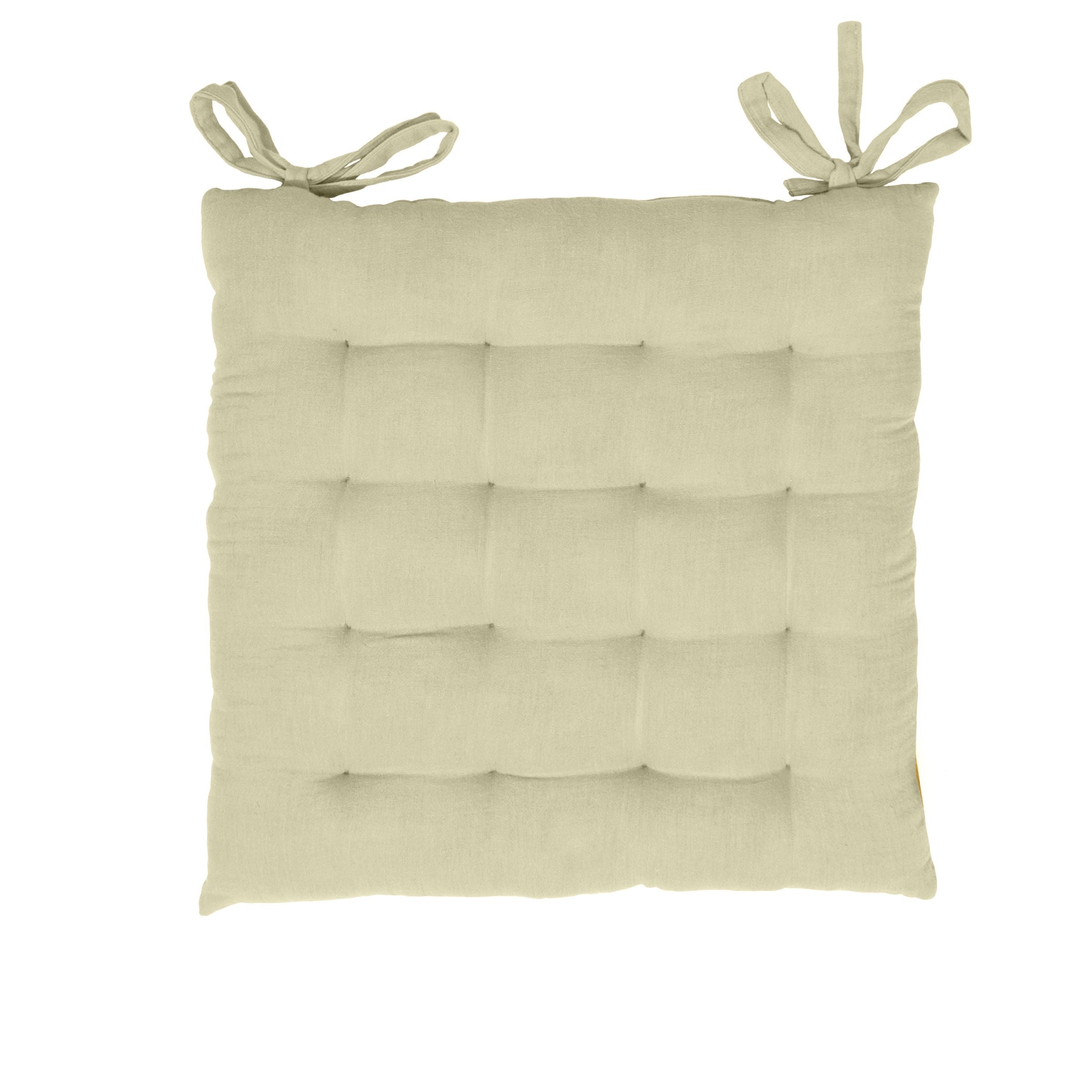 Light green muslin chair cushion