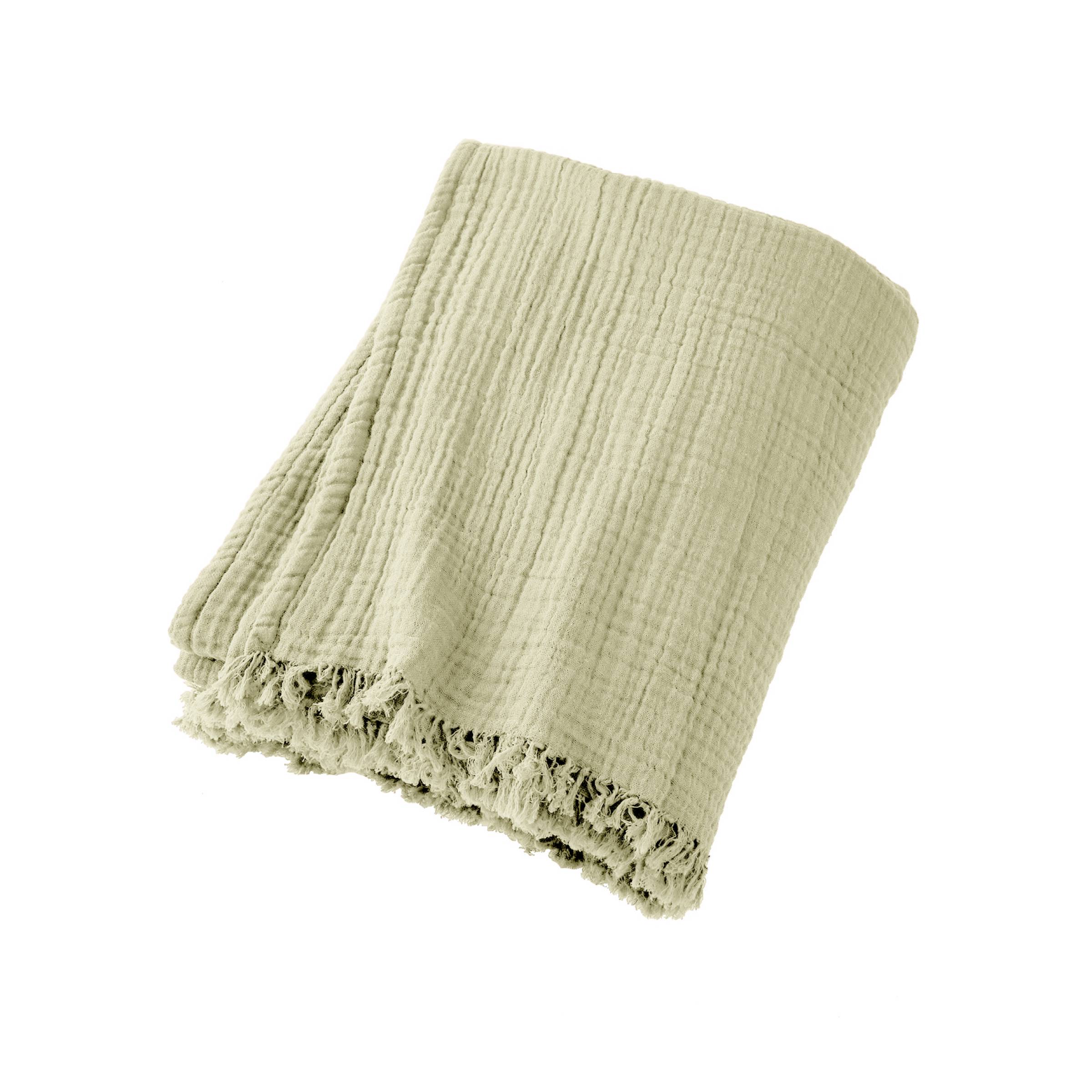 Light green muslin throw