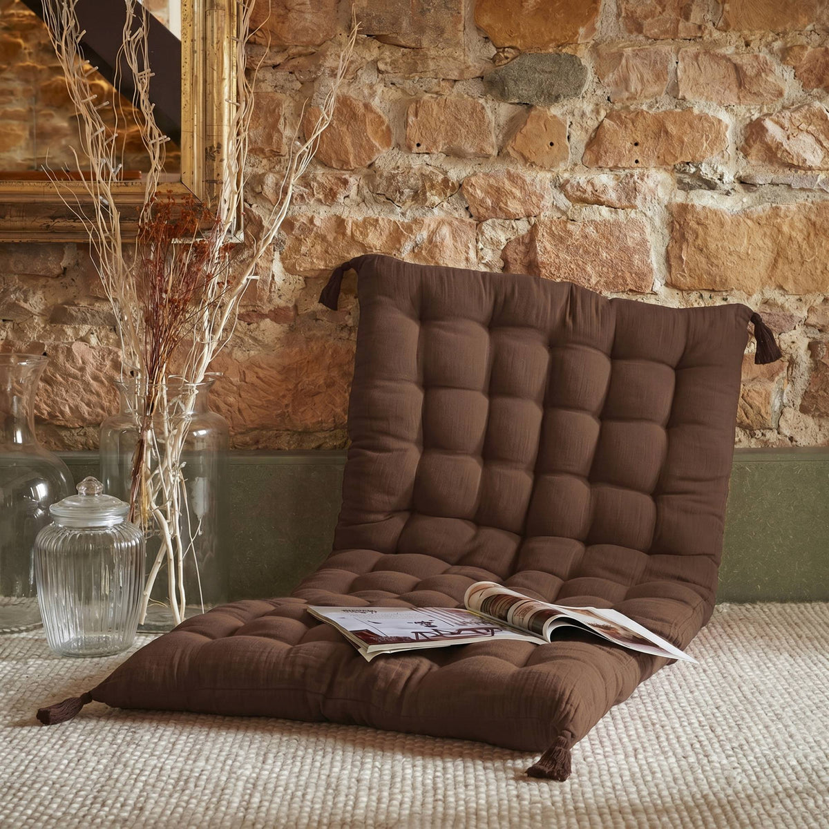 Brown muslin floor mattress 