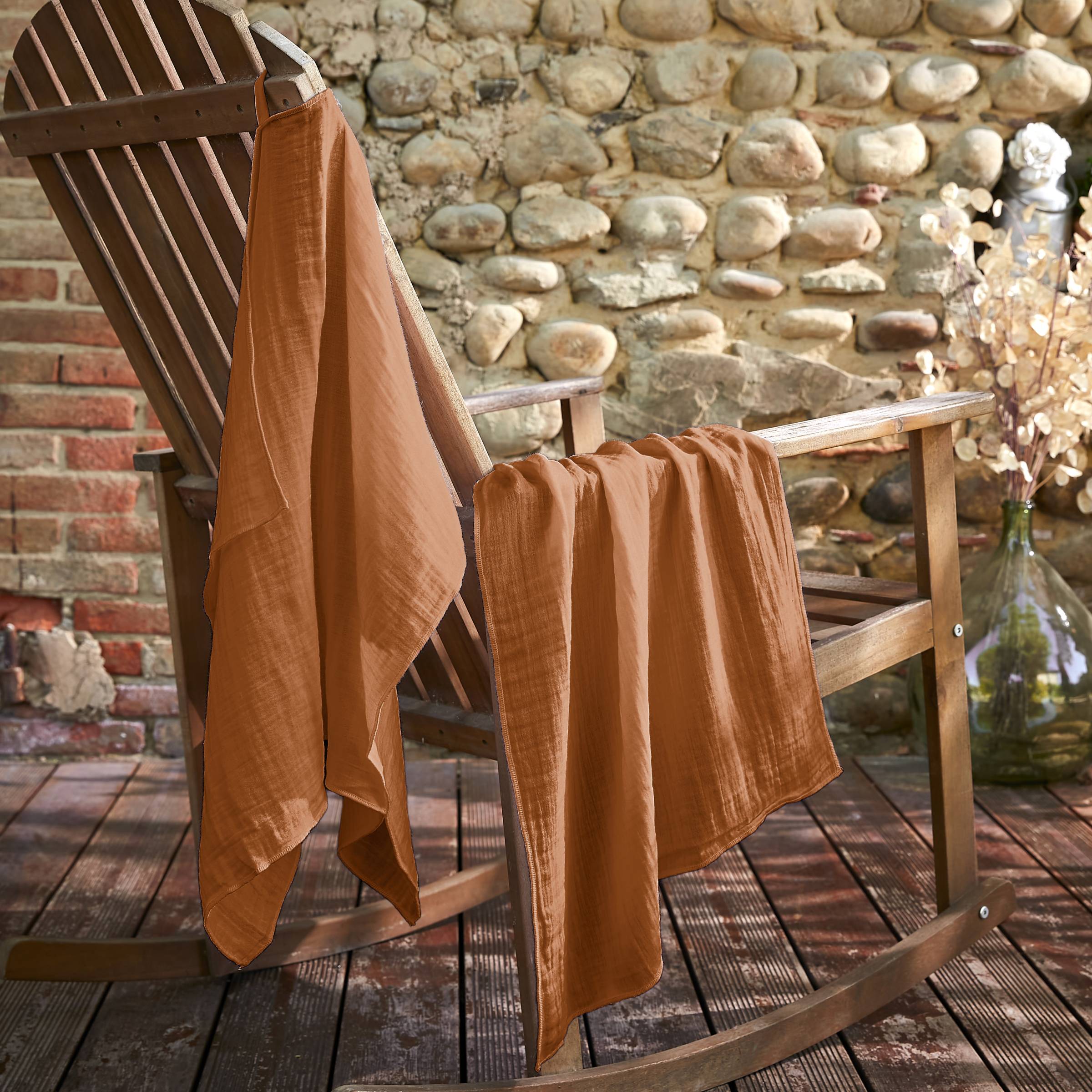Apricot muslin hand towel - set of 2