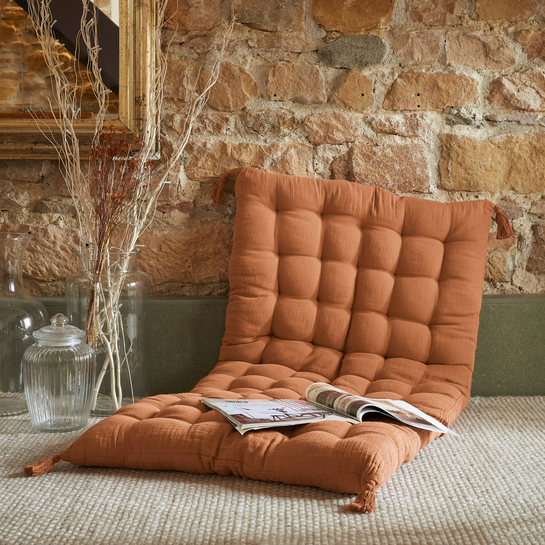 Apricot muslin floor mattress