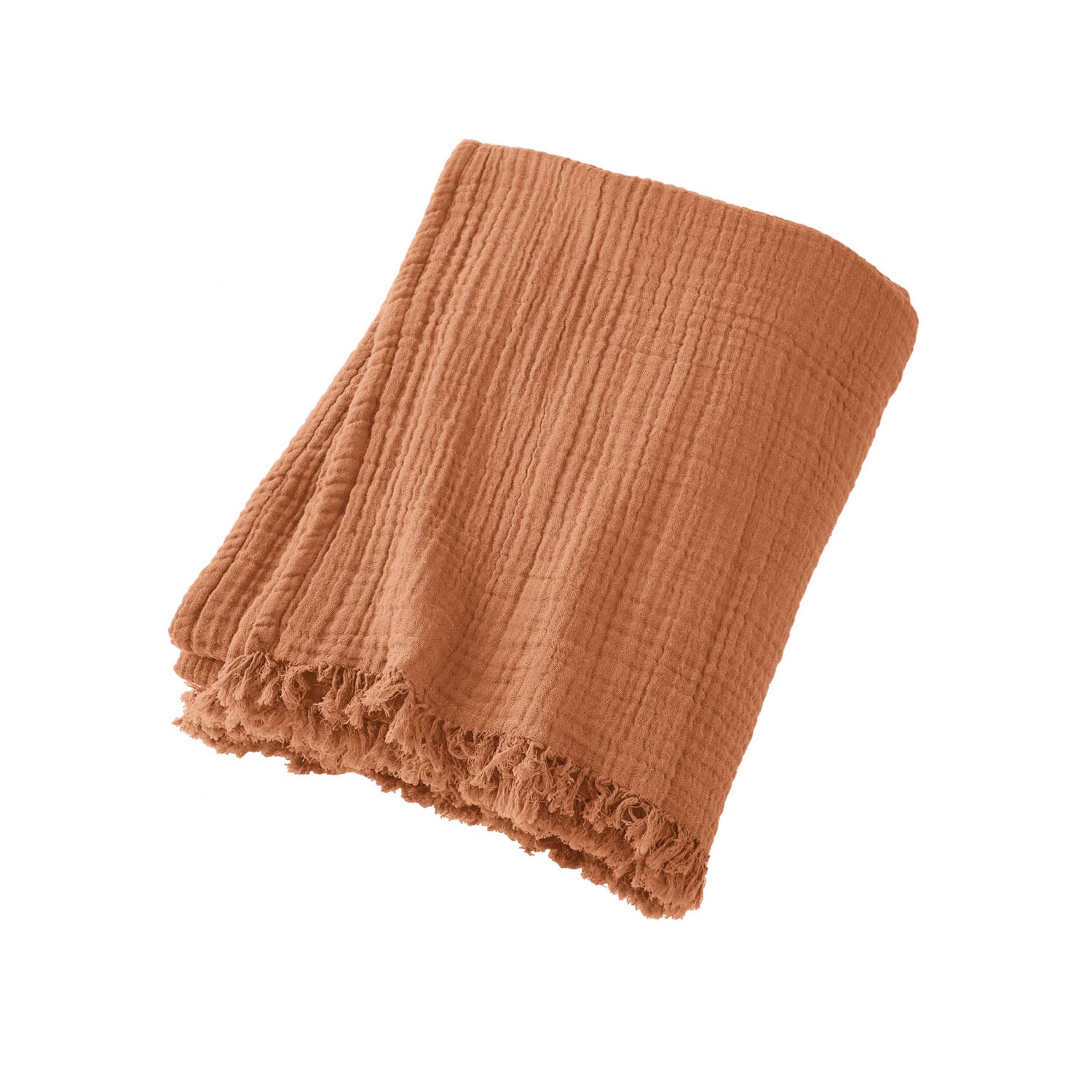 Apricot muslin throw