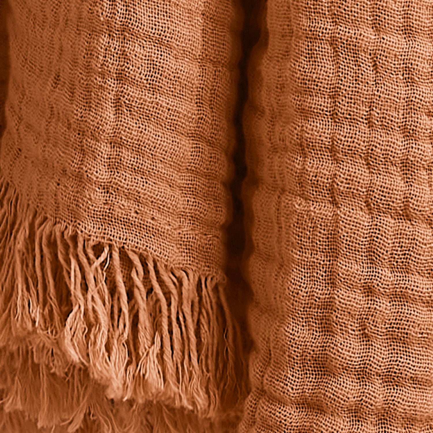 Apricot muslin throw