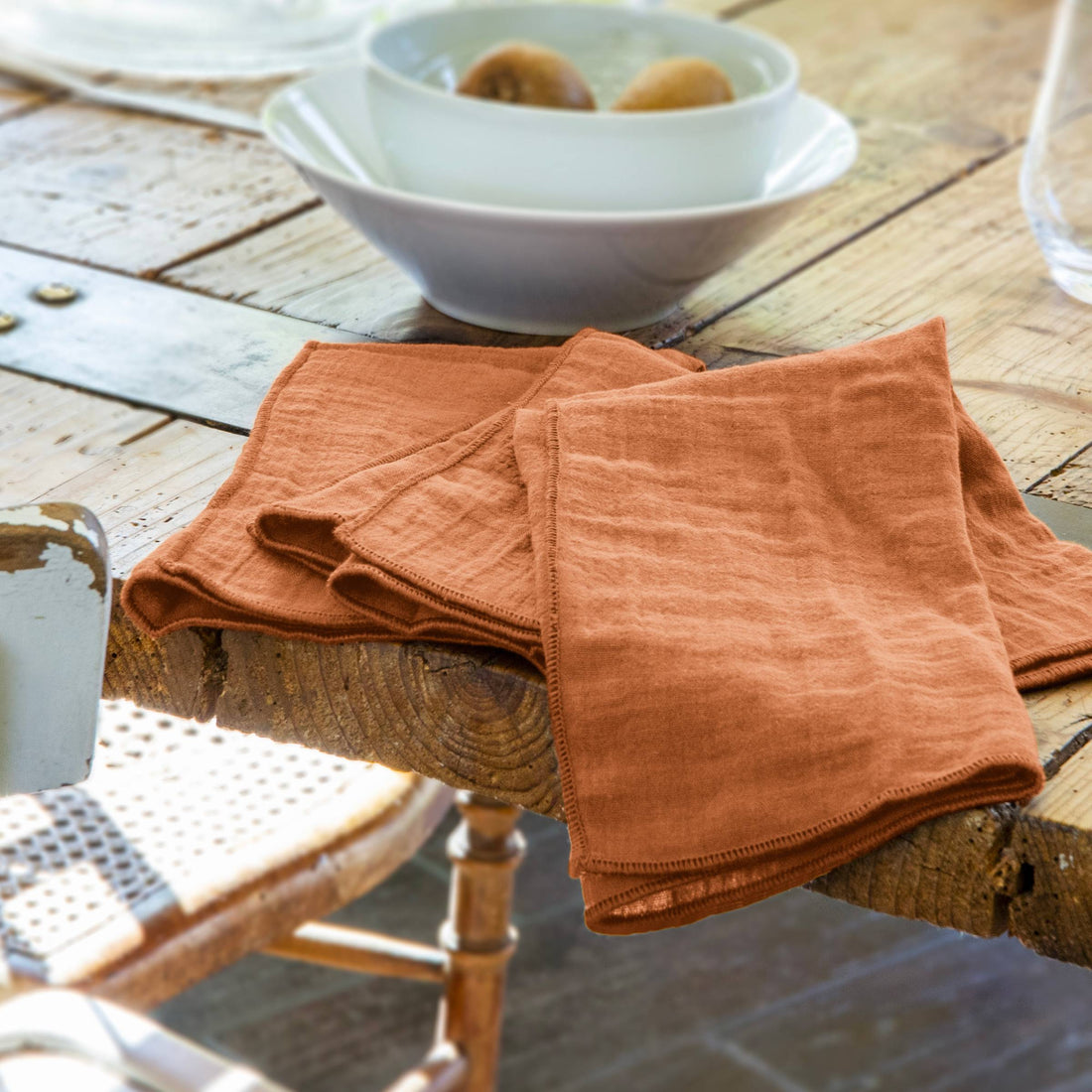 Apricot muslin napkin - set of 3