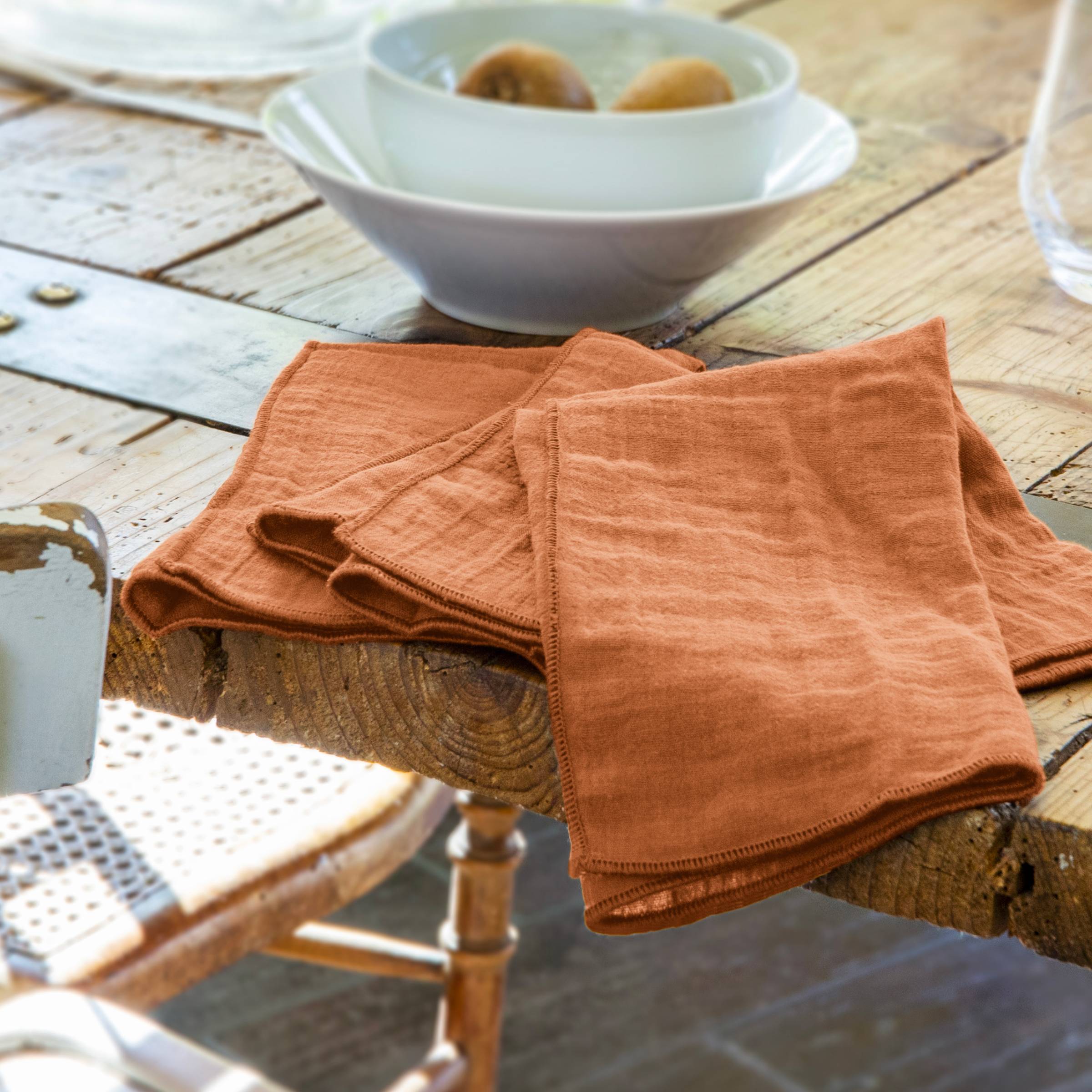 Apricot muslin napkin - set of 3