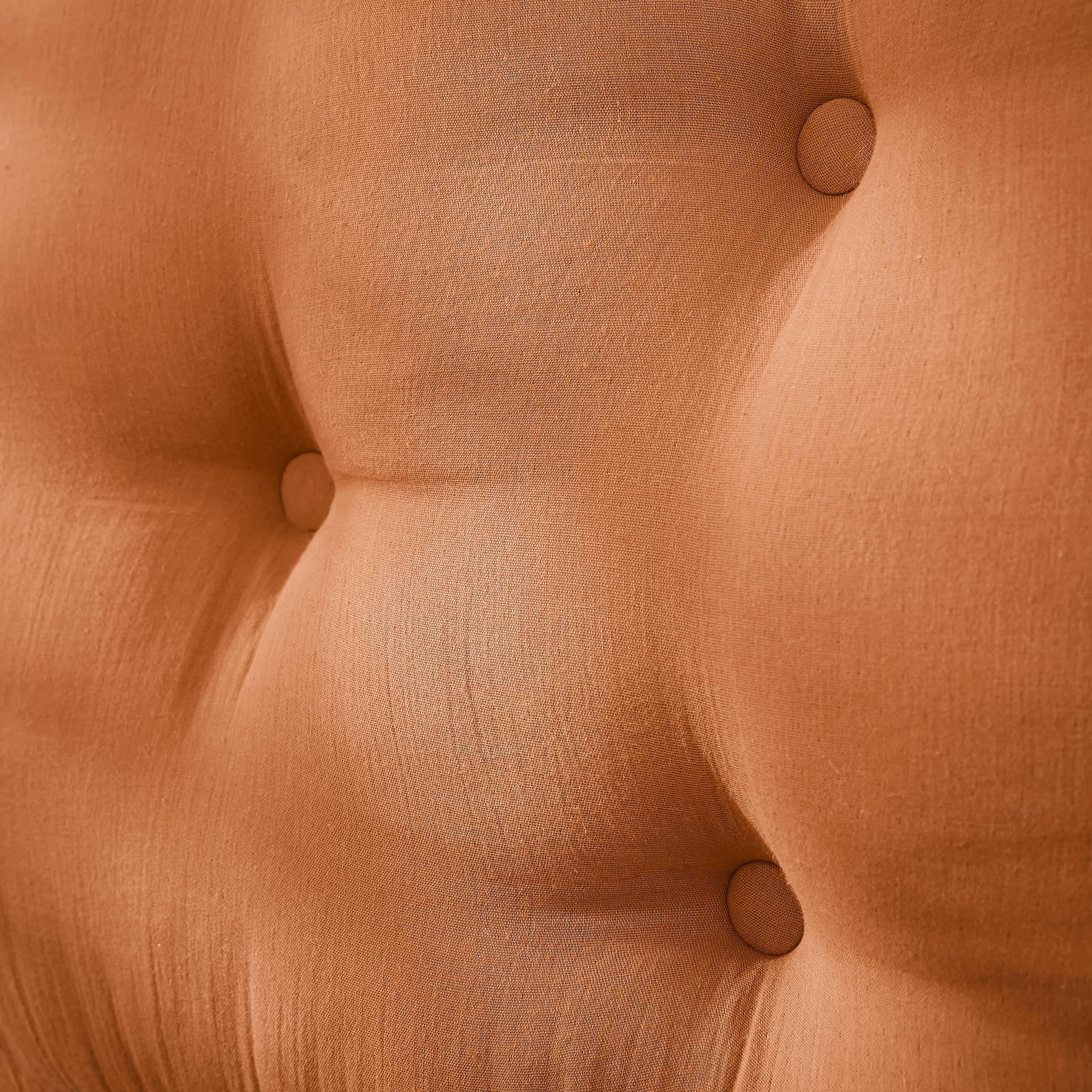 Apricot muslin headboard