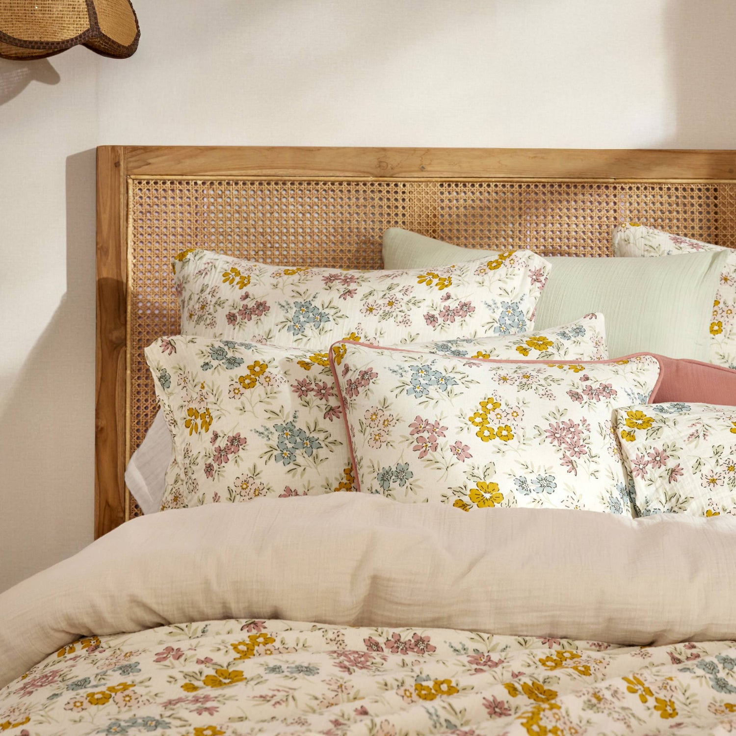 Aquarelle beige muslin duvet cover