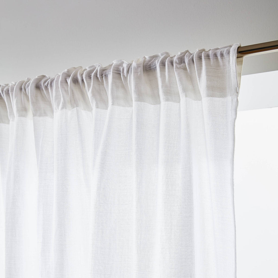 Chantilly muslin pencil pleat curtain