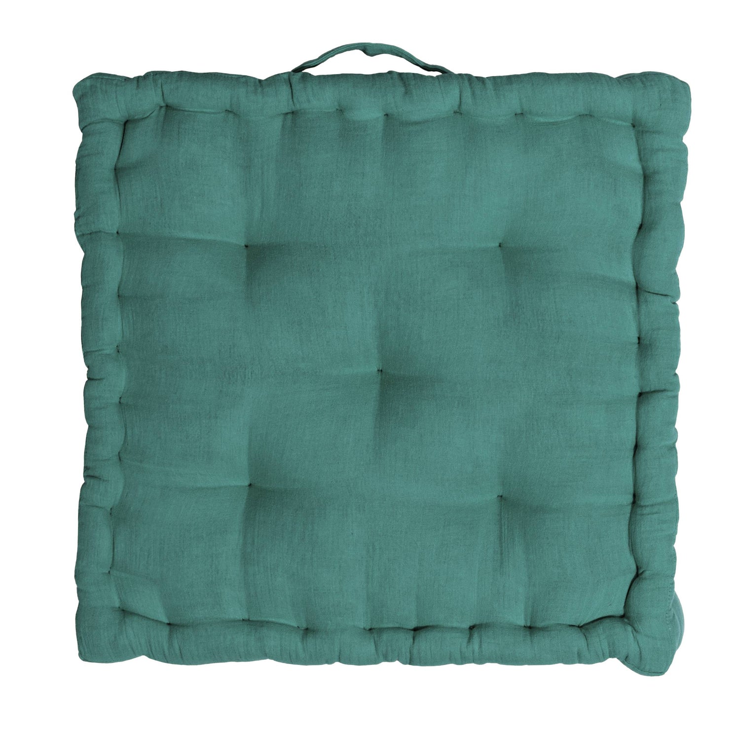 Duck blue muslin floor cushion