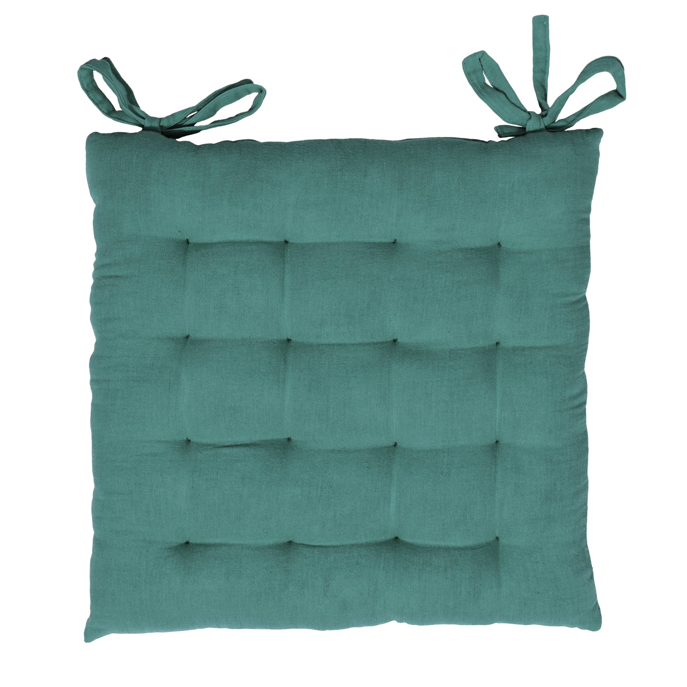 Duck blue muslin chair cushion