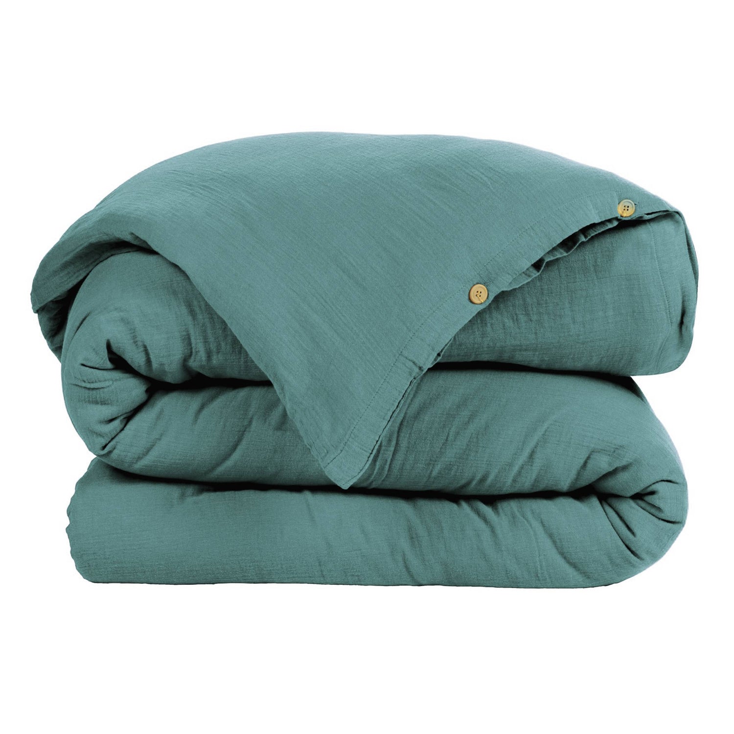 Duck blue muslin duvet cover