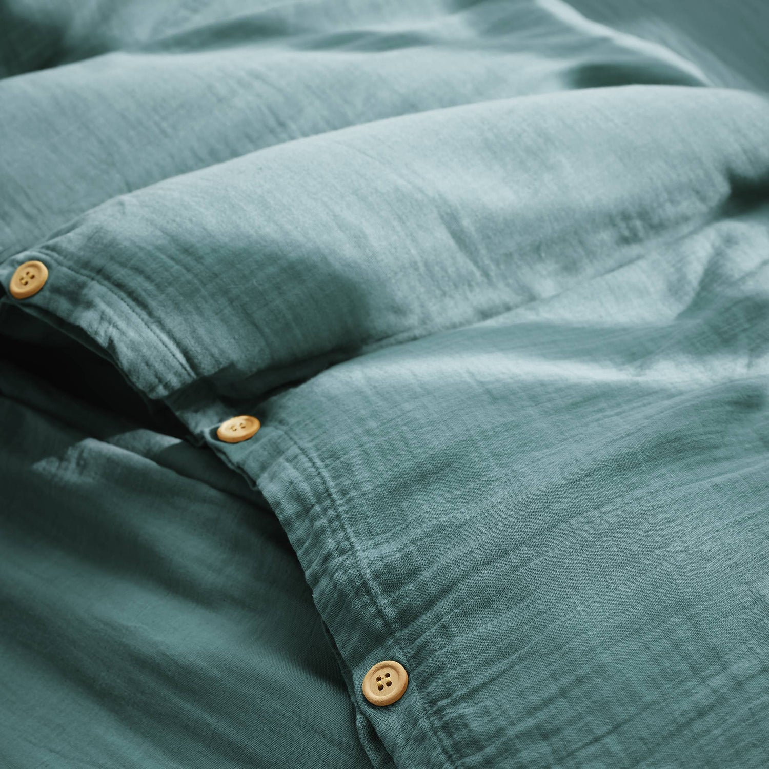 Duck blue muslin duvet cover