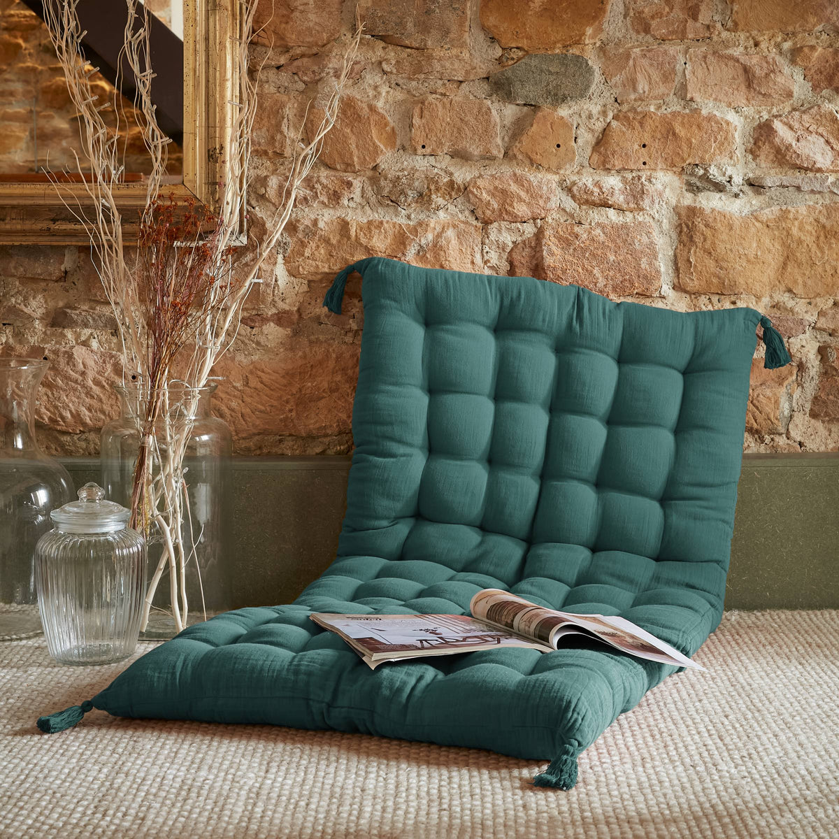 Duck blue muslin floor mattress