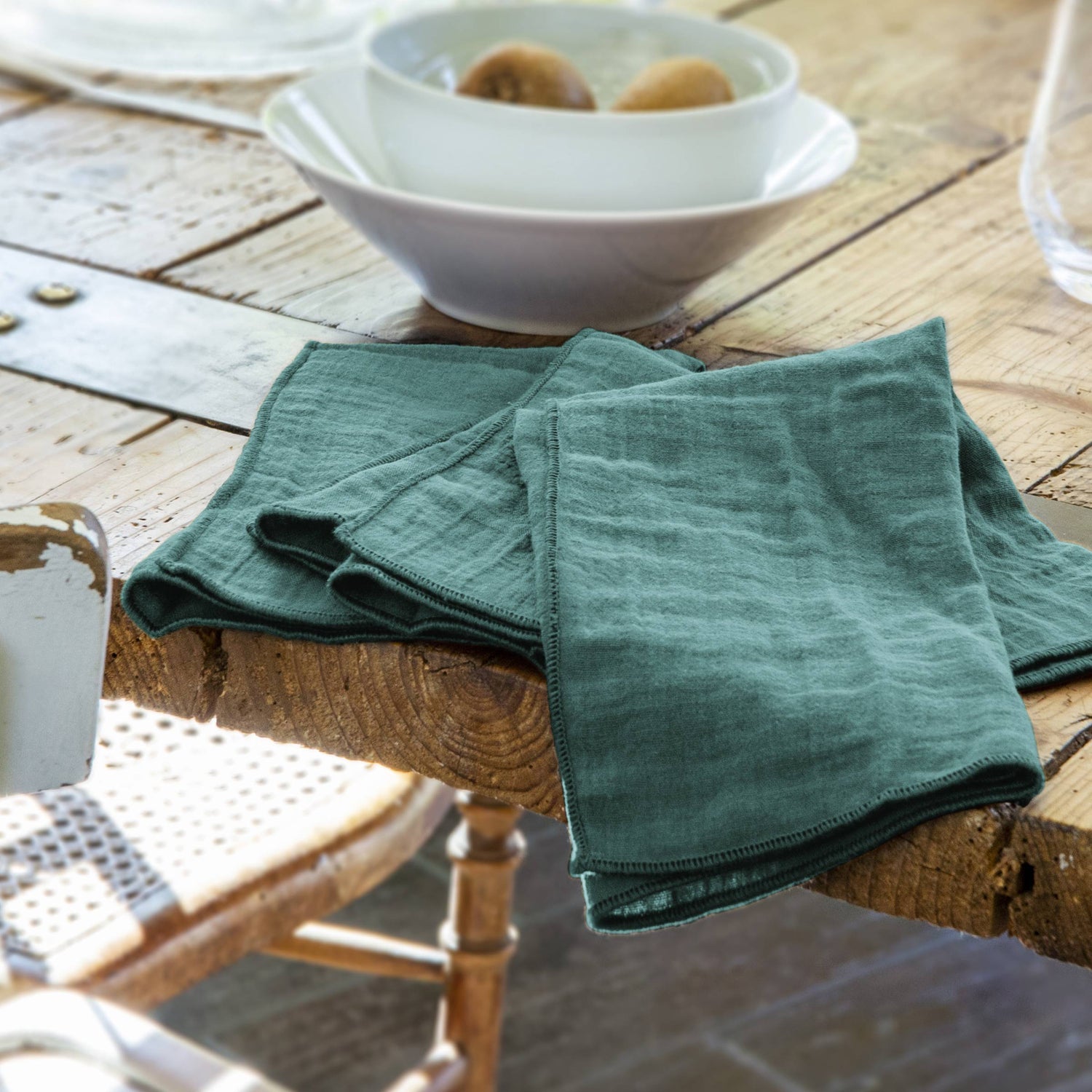 Duck blue muslin napkin - set of 3