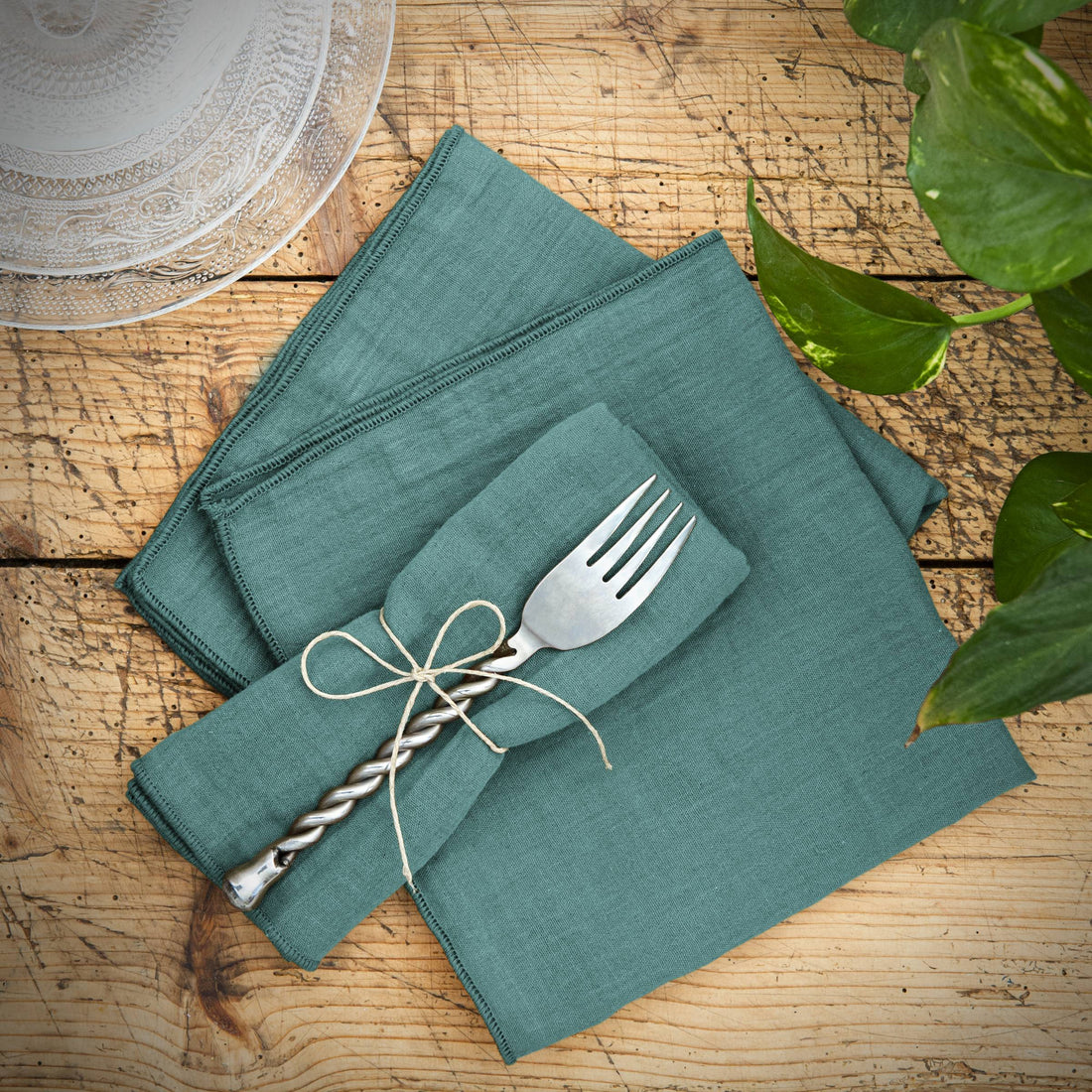 Duck blue muslin napkin - set of 3