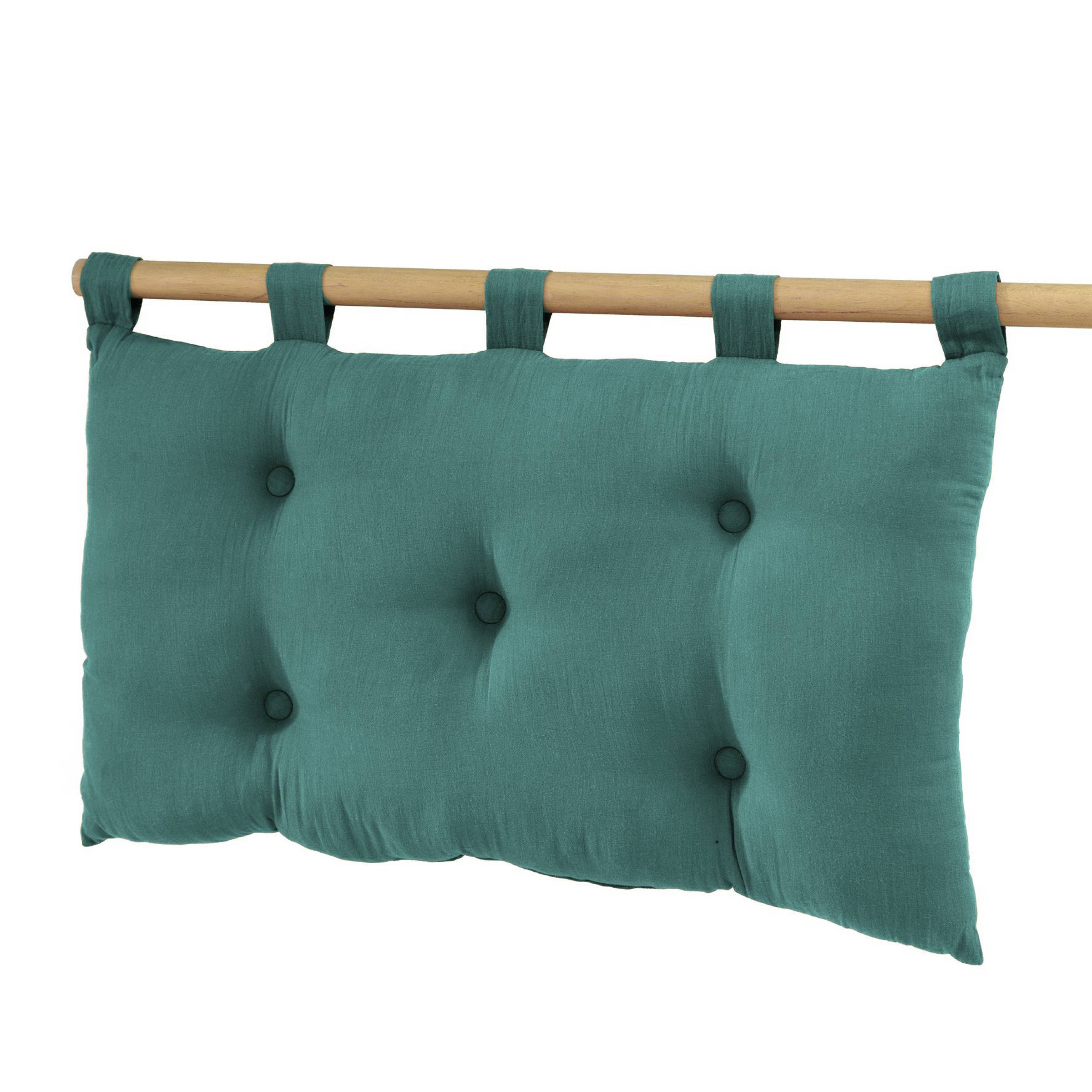 Duck blue muslin headboard
