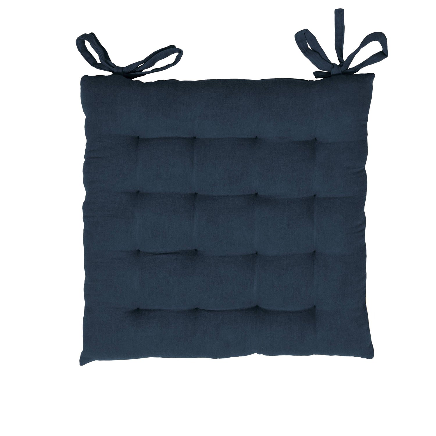 Midnight blue muslin chair cushion